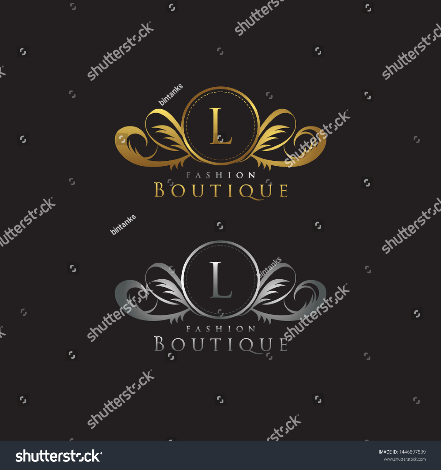Golden L Letter Luxury Boutique Heraldic Stock Vector (Royalty Free ...