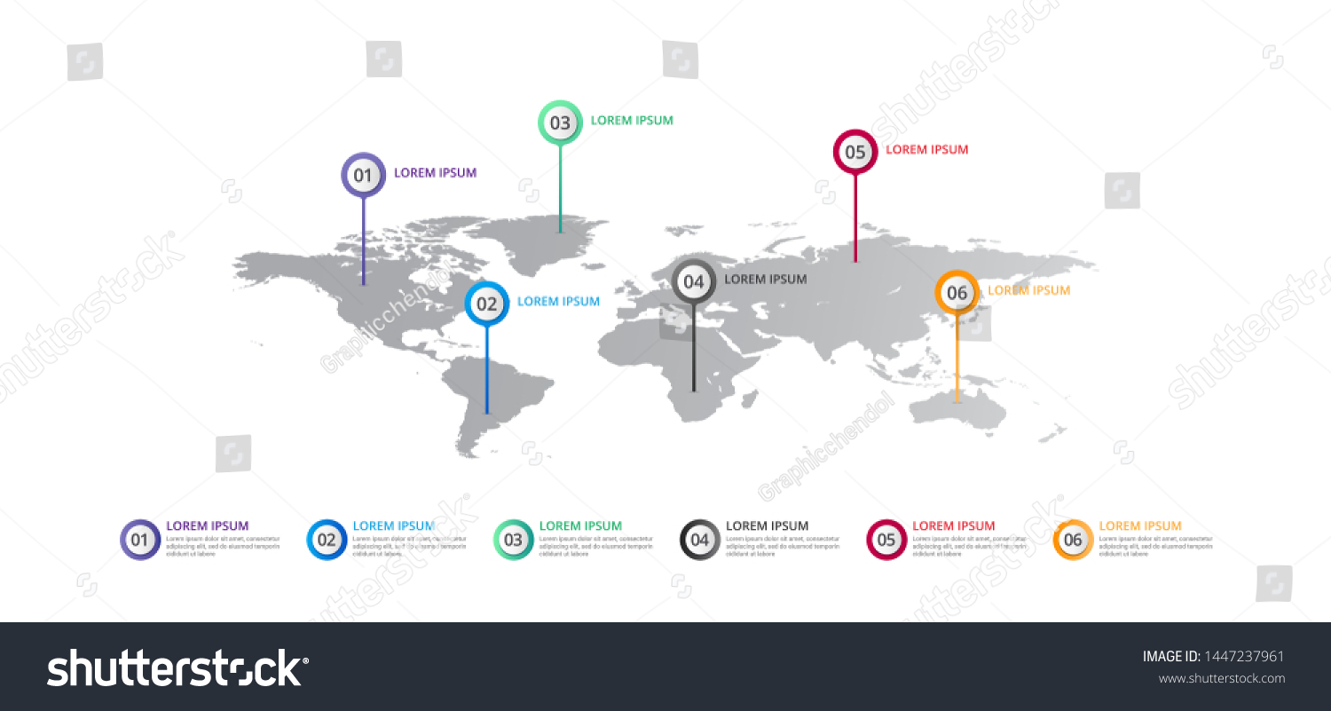 World Map Infographic Template Icons Options Stock Vector (Royalty Free ...