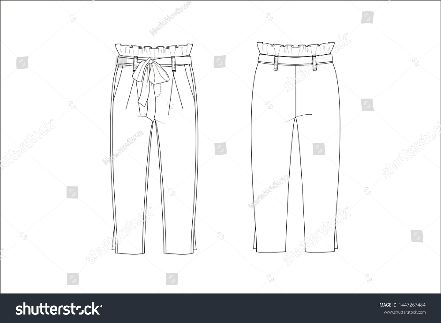 Drawn Fashion Decorative Trousers Clothing Vector Stock Vector (Royalty ...