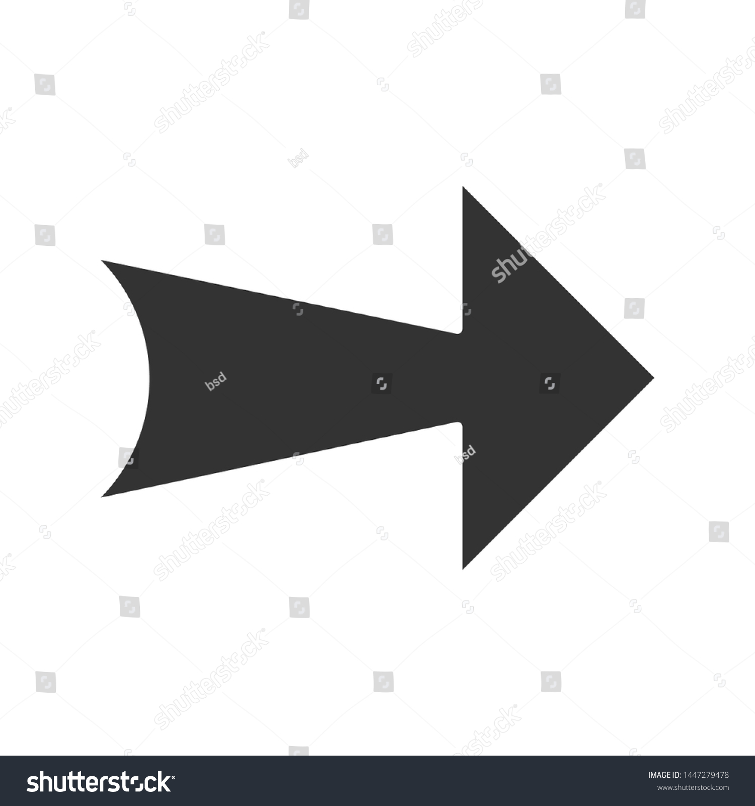 Wide Arrow Glyph Icon Rightward Route Stock Vector Royalty Free 1447279478 Shutterstock 4048