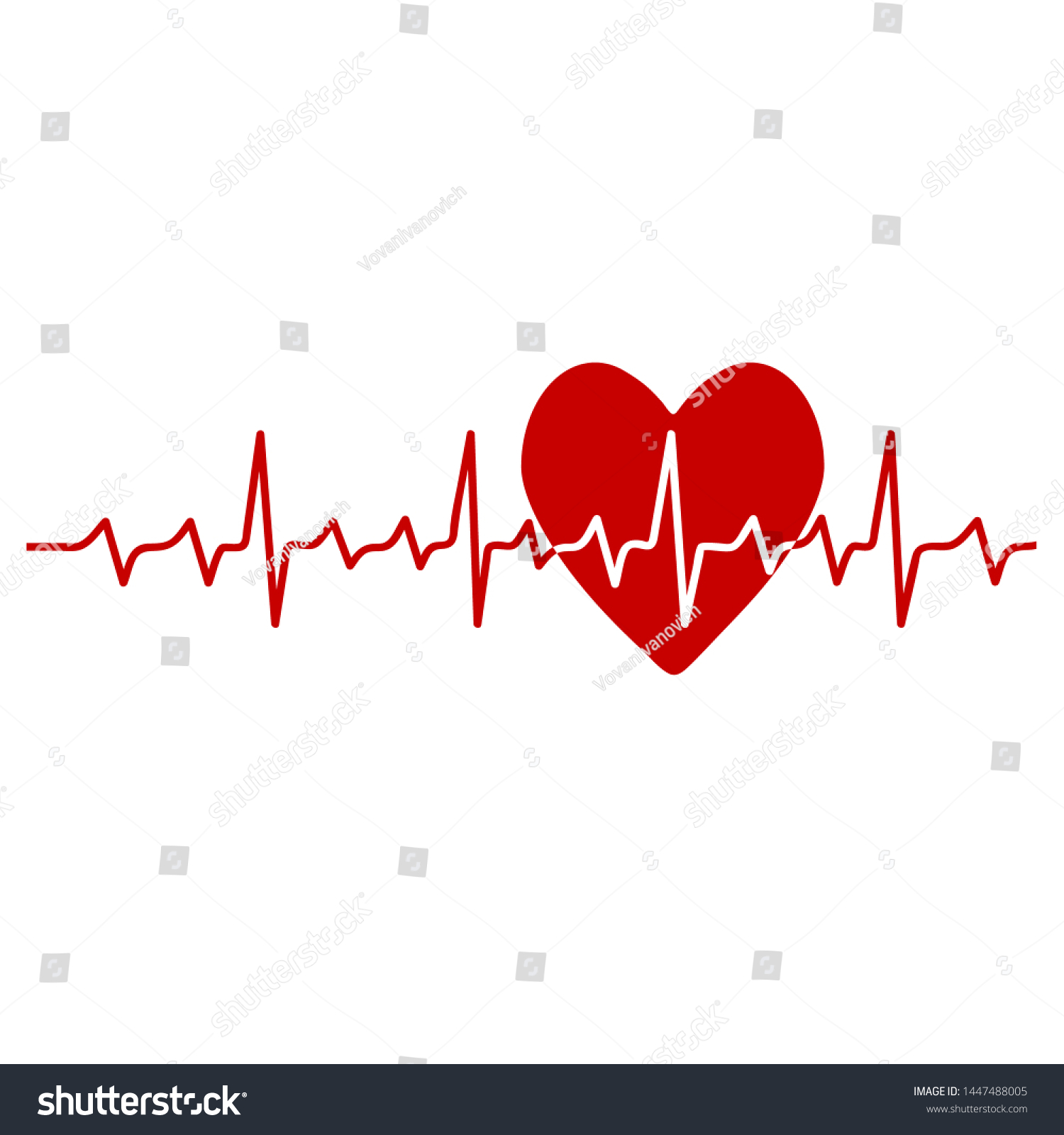 Red Heart Beat Cardiology Medical Design Stock Vector (Royalty Free ...