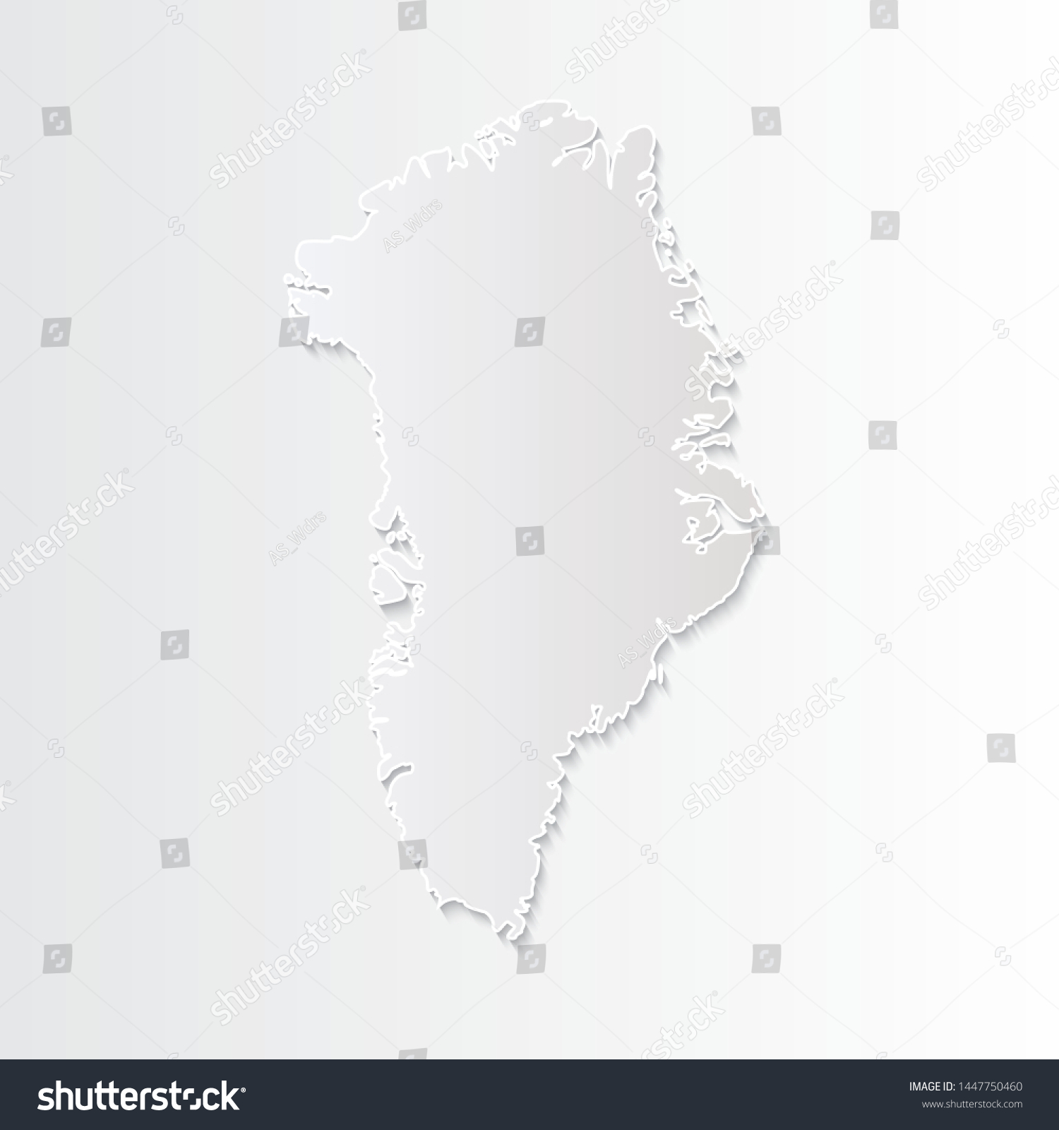 White Greenland Mapcountries Vector Paper Map Stock Vector (royalty 