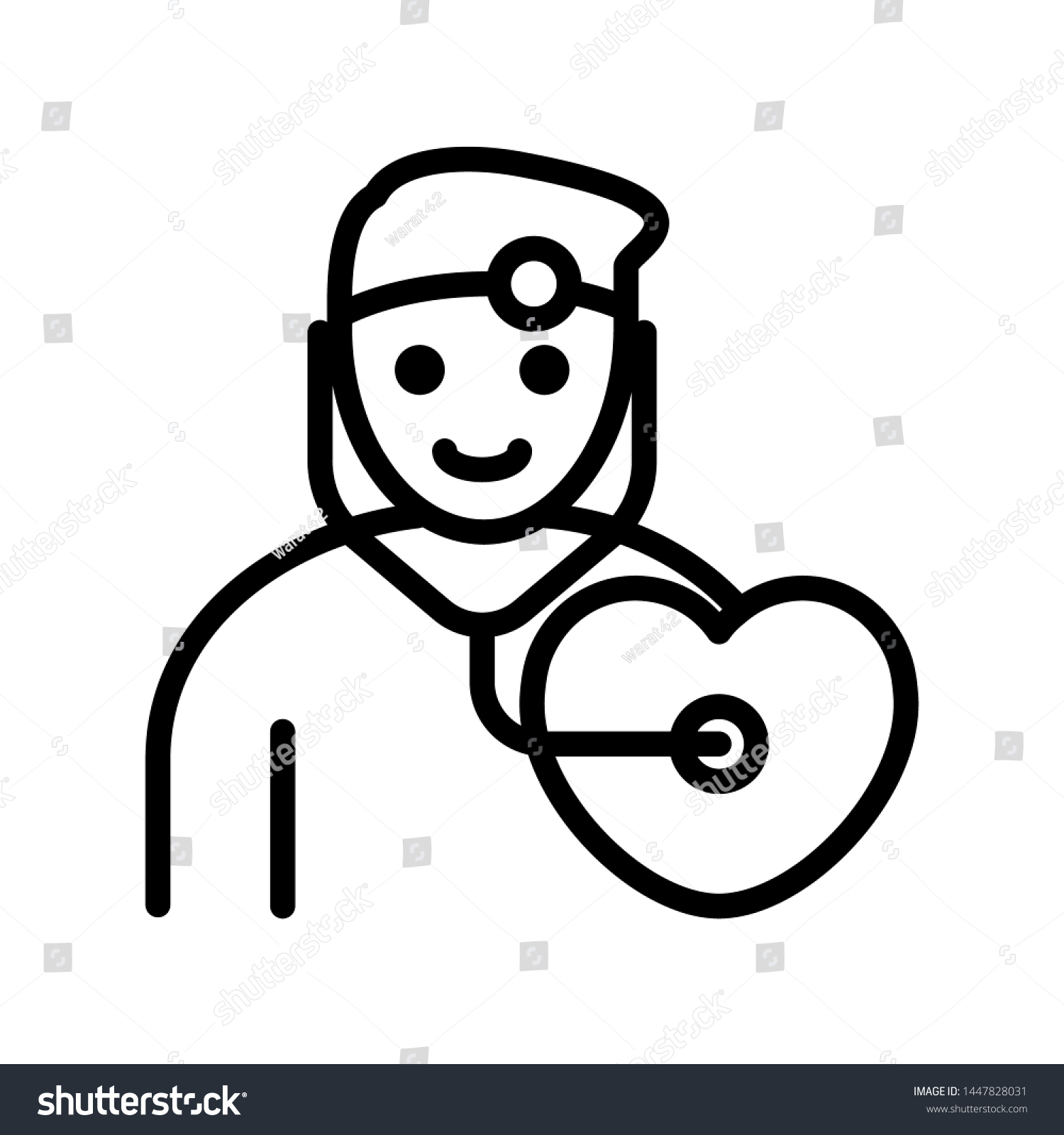 Doctor Stethoscopes Heart Isolated On White Stock Vector (royalty Free 