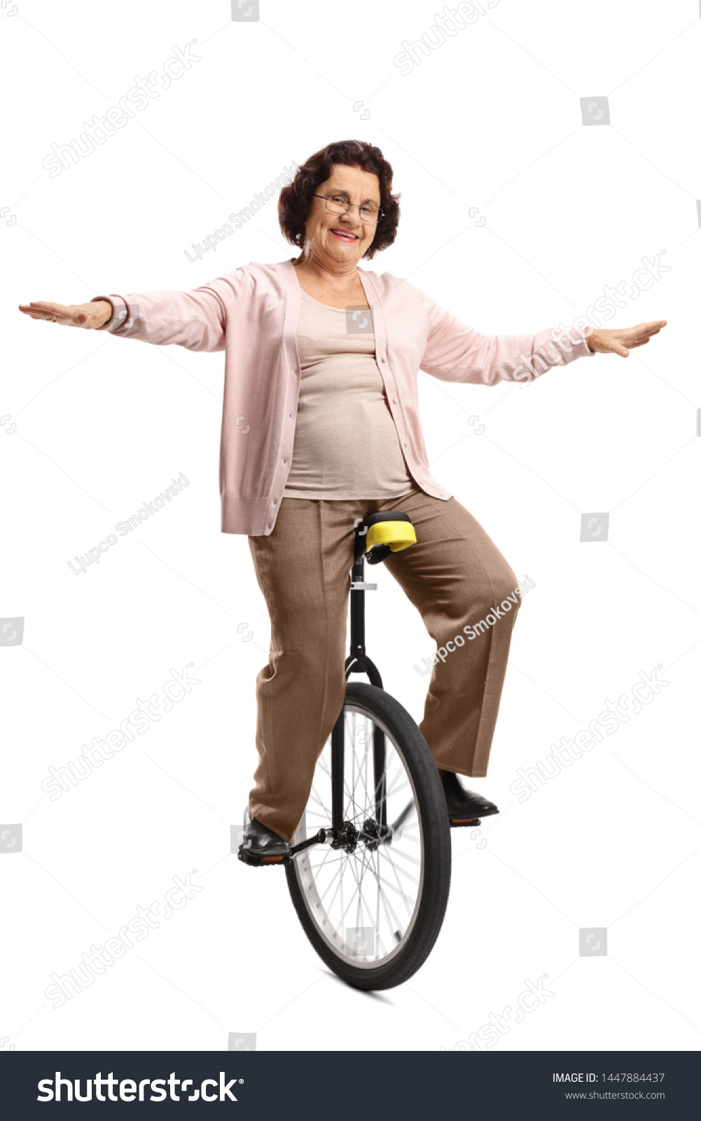 Full Length Portrait Energetic Elderly Woman Stock Photo 1447884437 ...