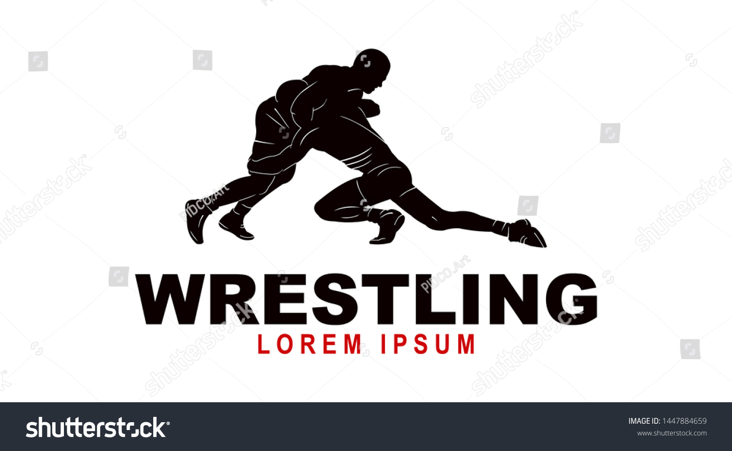 Wrestling Logo Template Wrestling Sport Silhouette Stock Vector ...