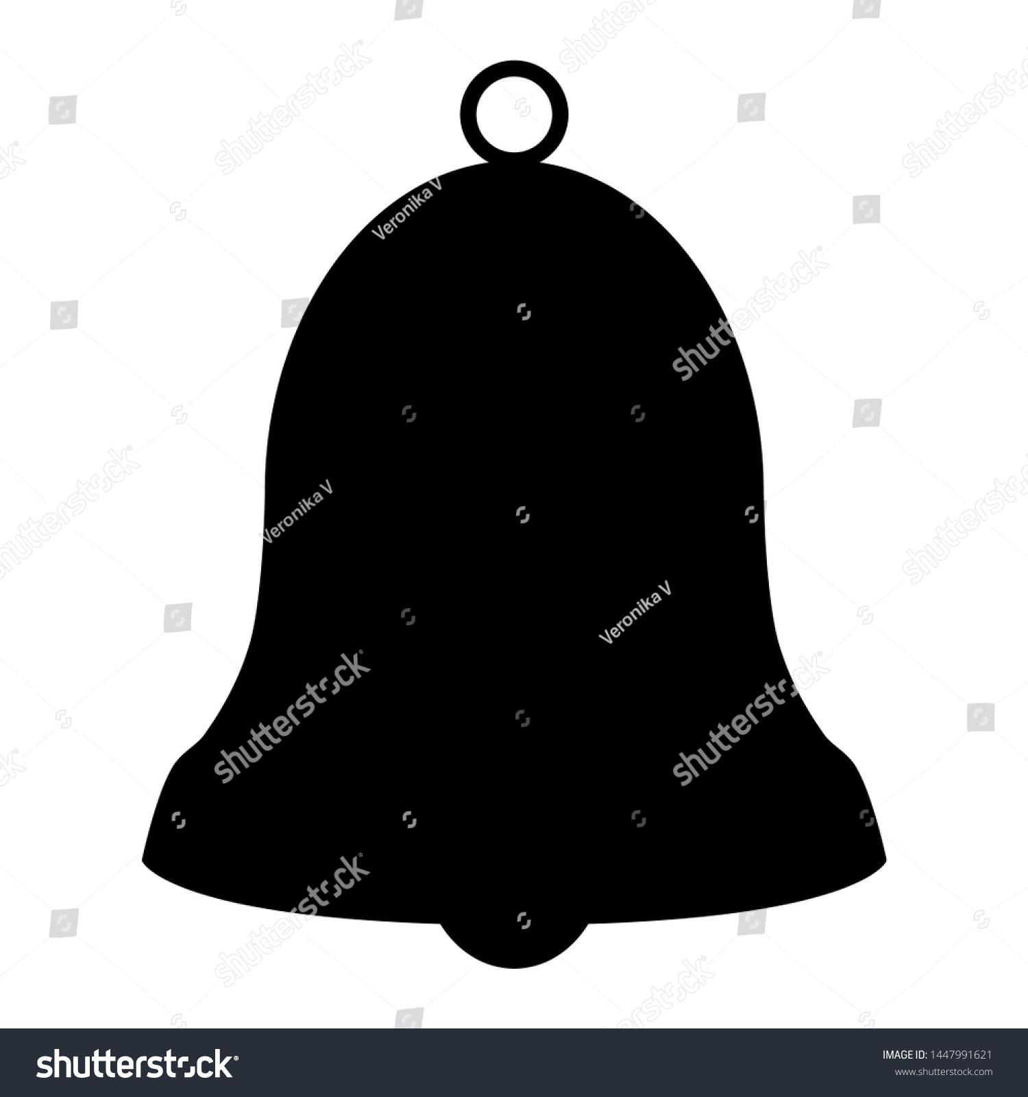 Bell Black Silhouette Icon Simple Vector Stock Vector (Royalty Free ...