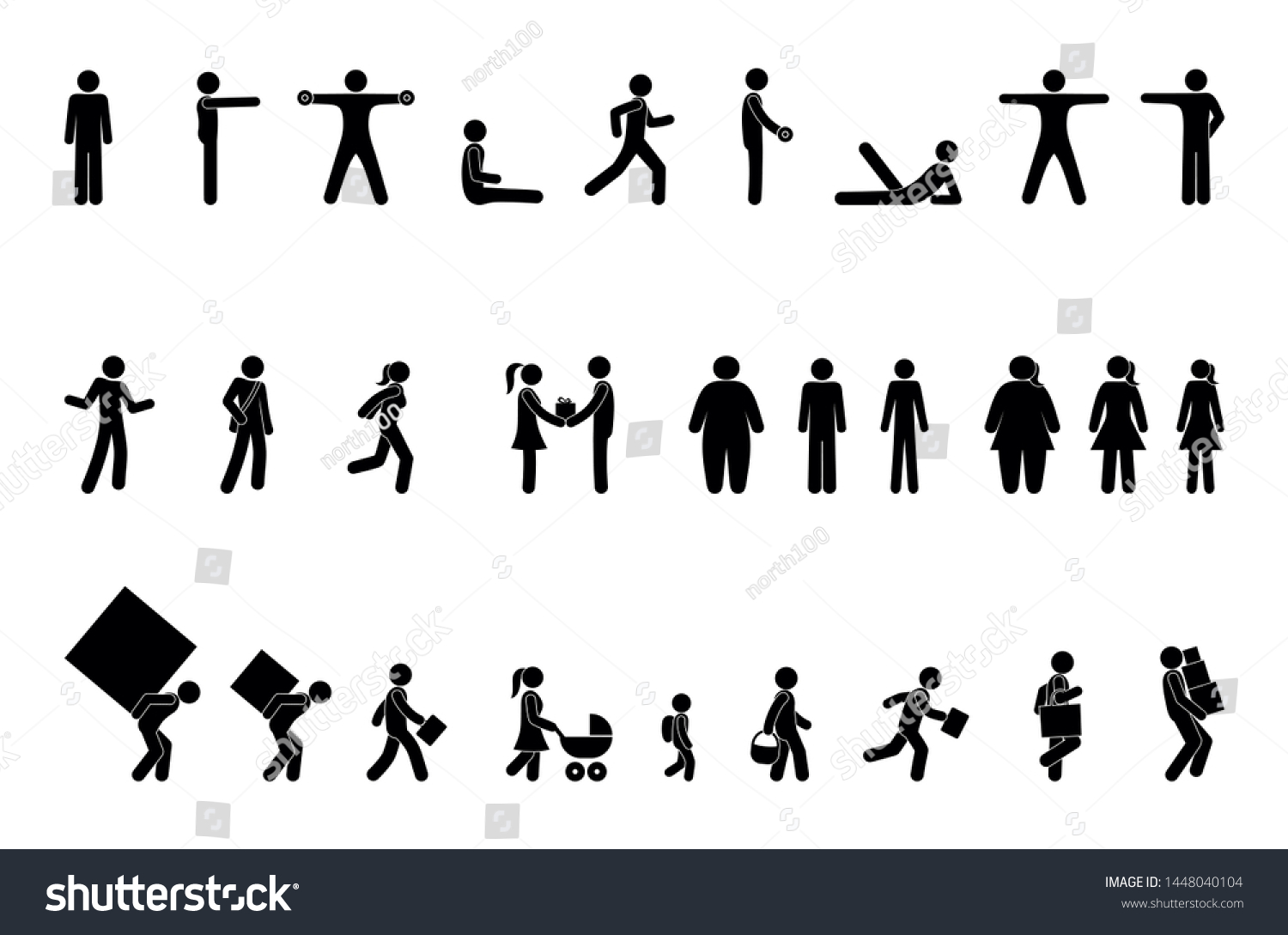 Man Icon Different Situations Pictogram People Stock Vector (Royalty ...