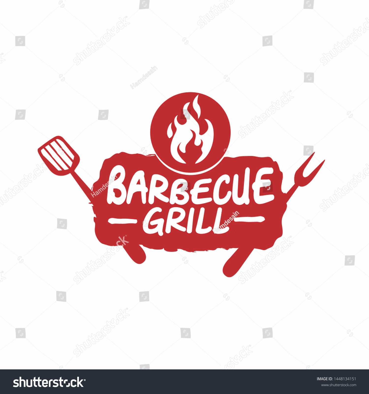 Vintage Rustic Barbecue Logo Design Bbq Stock Vector (Royalty Free ...