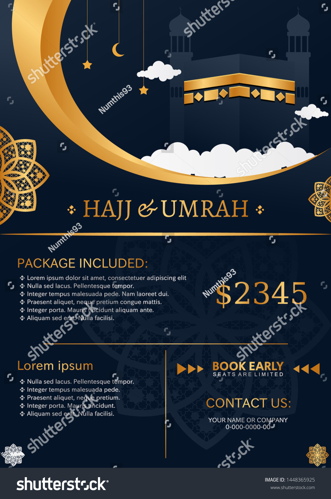 Luxury Islamic Dark Blue Design Gold Stock Vector (Royalty Free ...