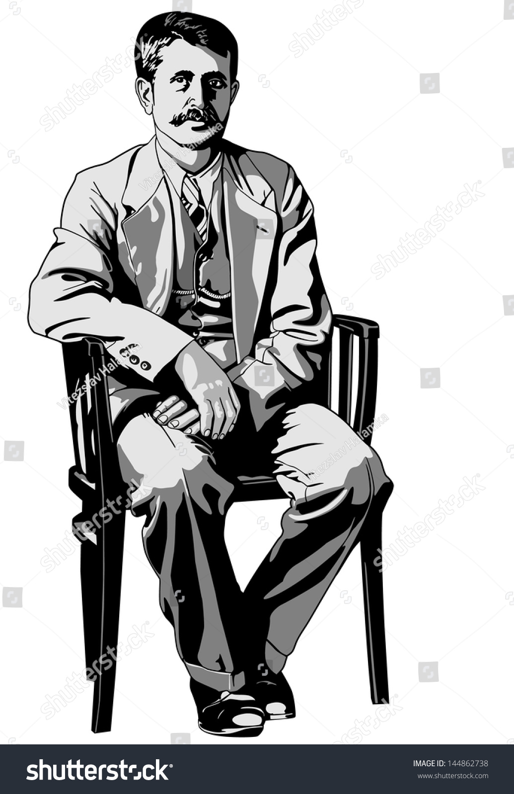 Фигура сидит на кресле