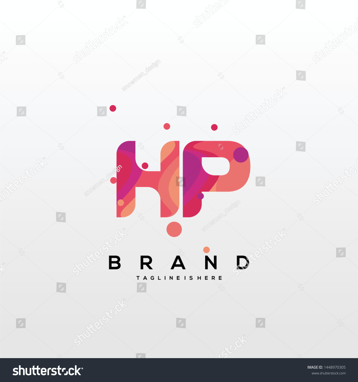 Initial Letter Hp Logo Colorful Background Stock Vector (Royalty Free ...