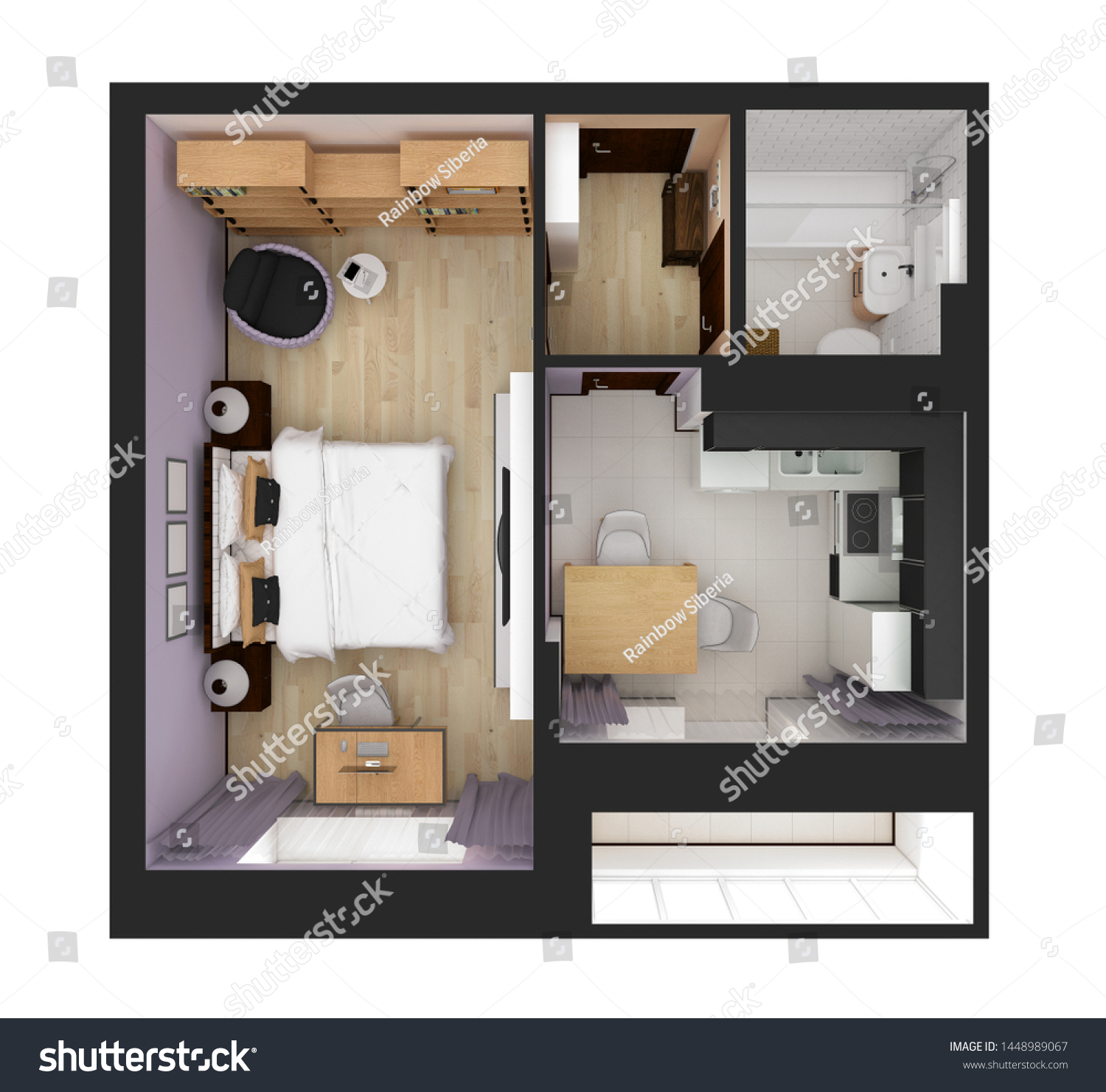 3d Render Isolated Modern Flat Design Stock Illustration 1448989067 ...