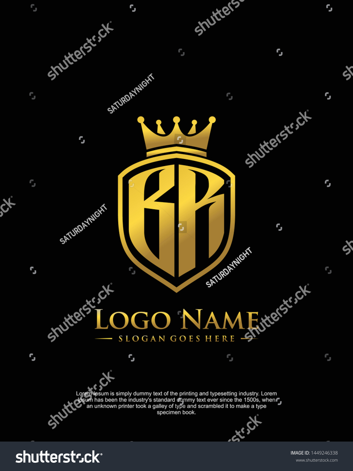 Initial Br Letter Shield Style Logo Stock Vector (Royalty Free ...