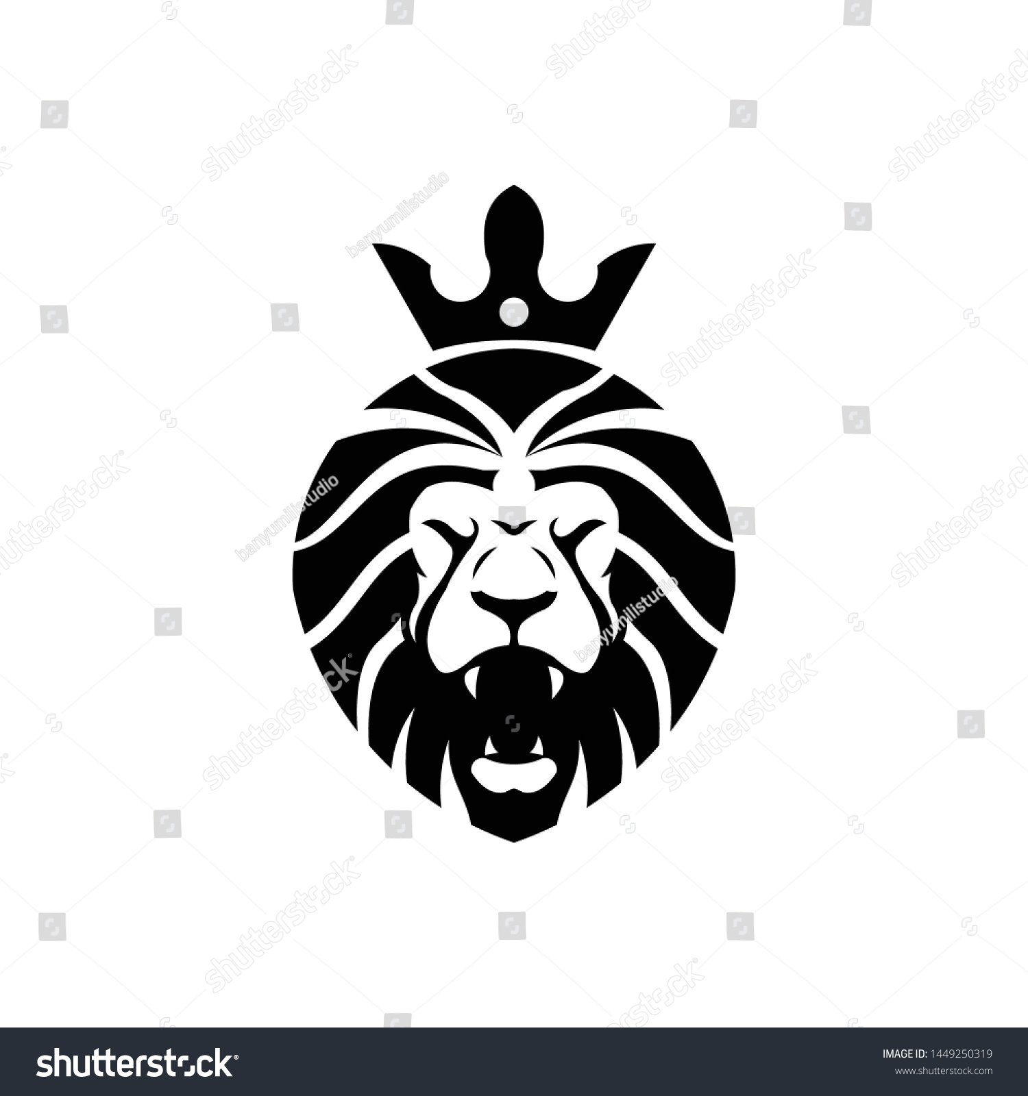 Lion Crown Logo Template Stock Vector (Royalty Free) 1449250319 ...