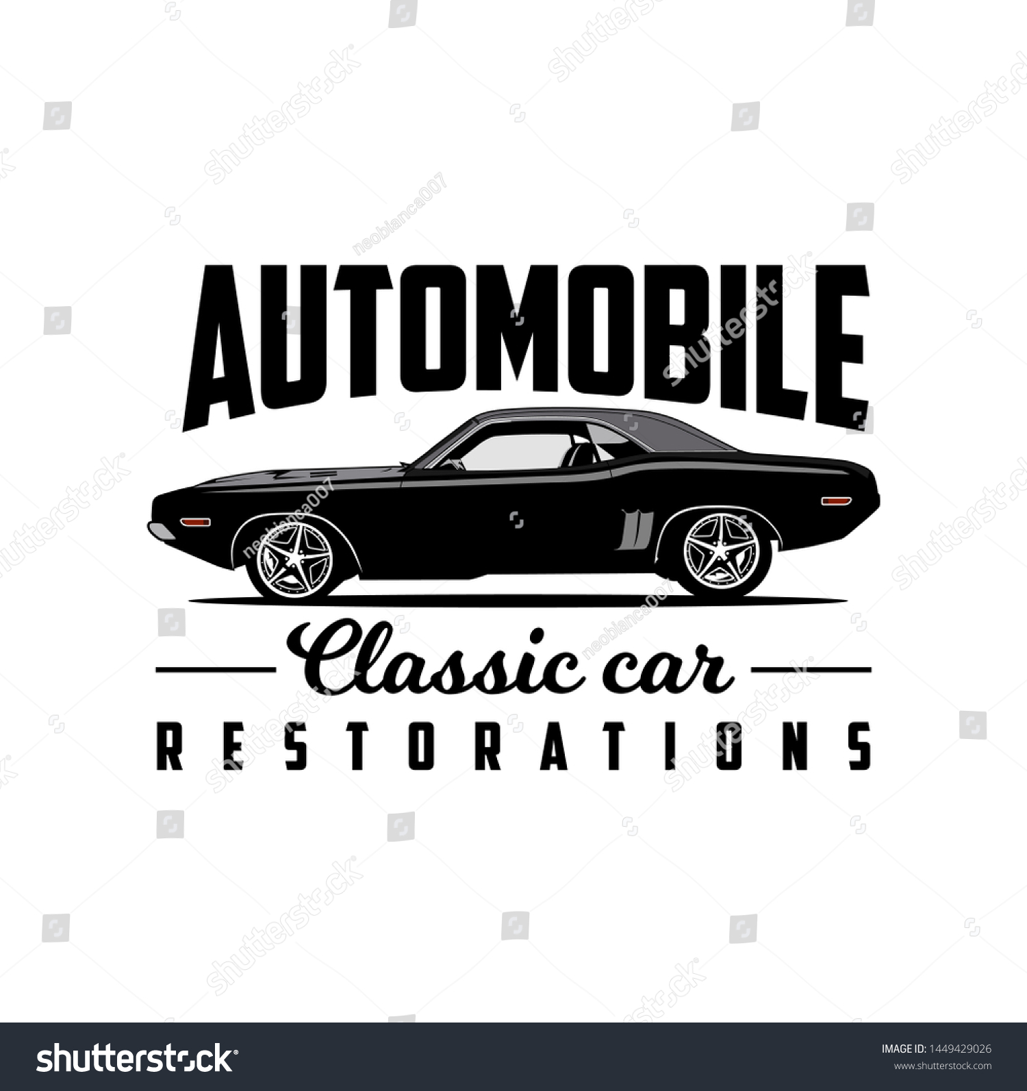 Classic Car Restoration Logo Vector Stock Vector (Royalty Free ...