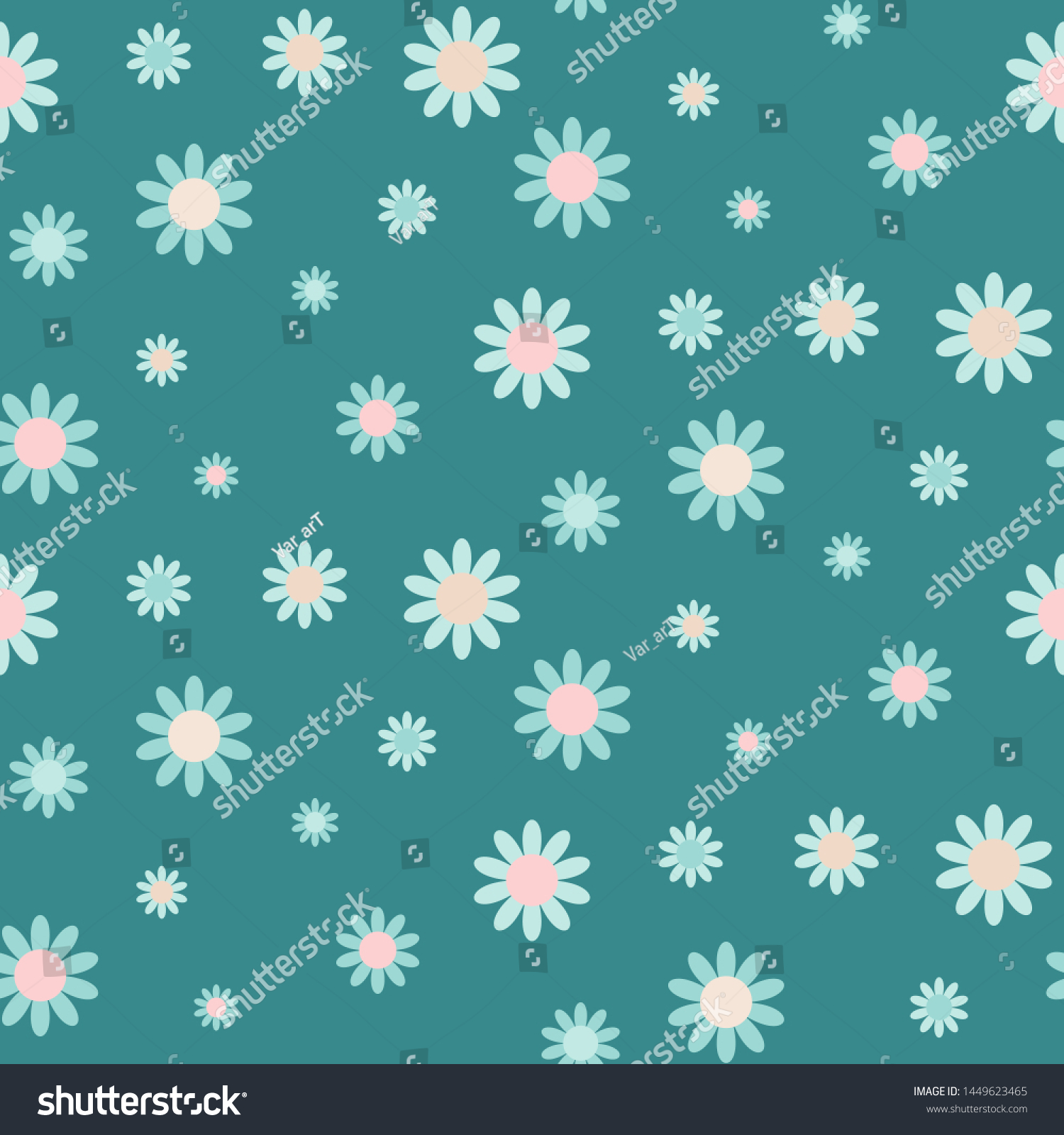 Abstract Seamless Pattern Pink Blue Flowers Stock Vector (Royalty Free ...