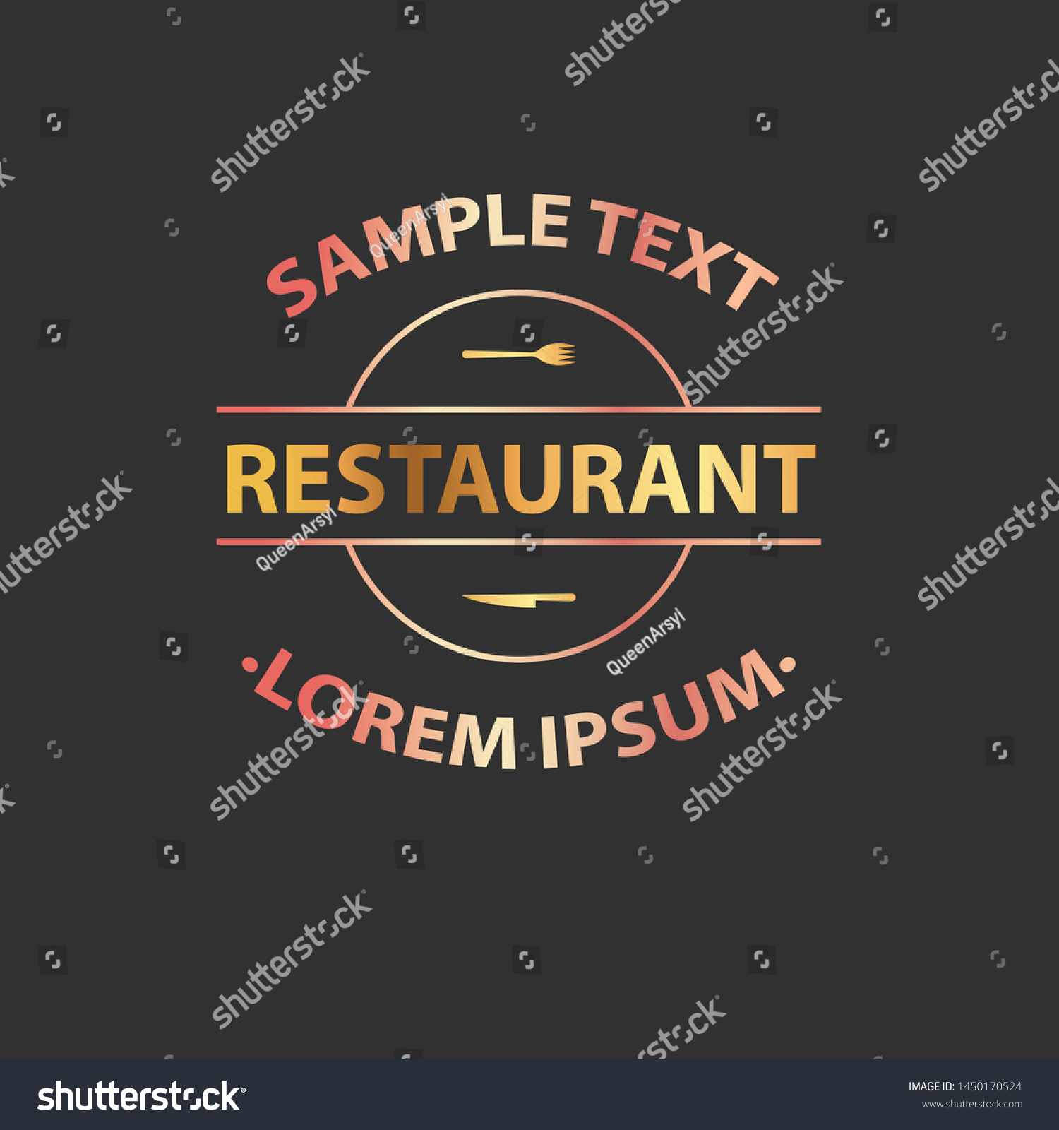 Vector Logo Restaurant Gold Gradient Isolated Stock Vector (Royalty ...