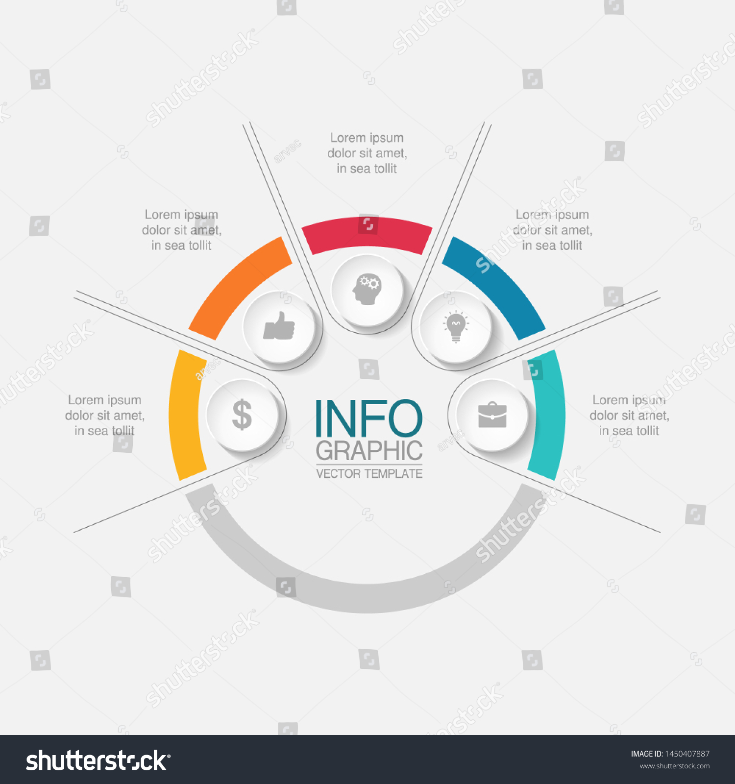 Vector Circular Infographic Diagram Template Business Stock Vector ...