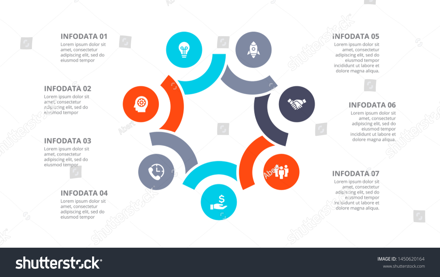 Cyclic Diagram Infographic Circles Modern Infographic Stock Vector ...