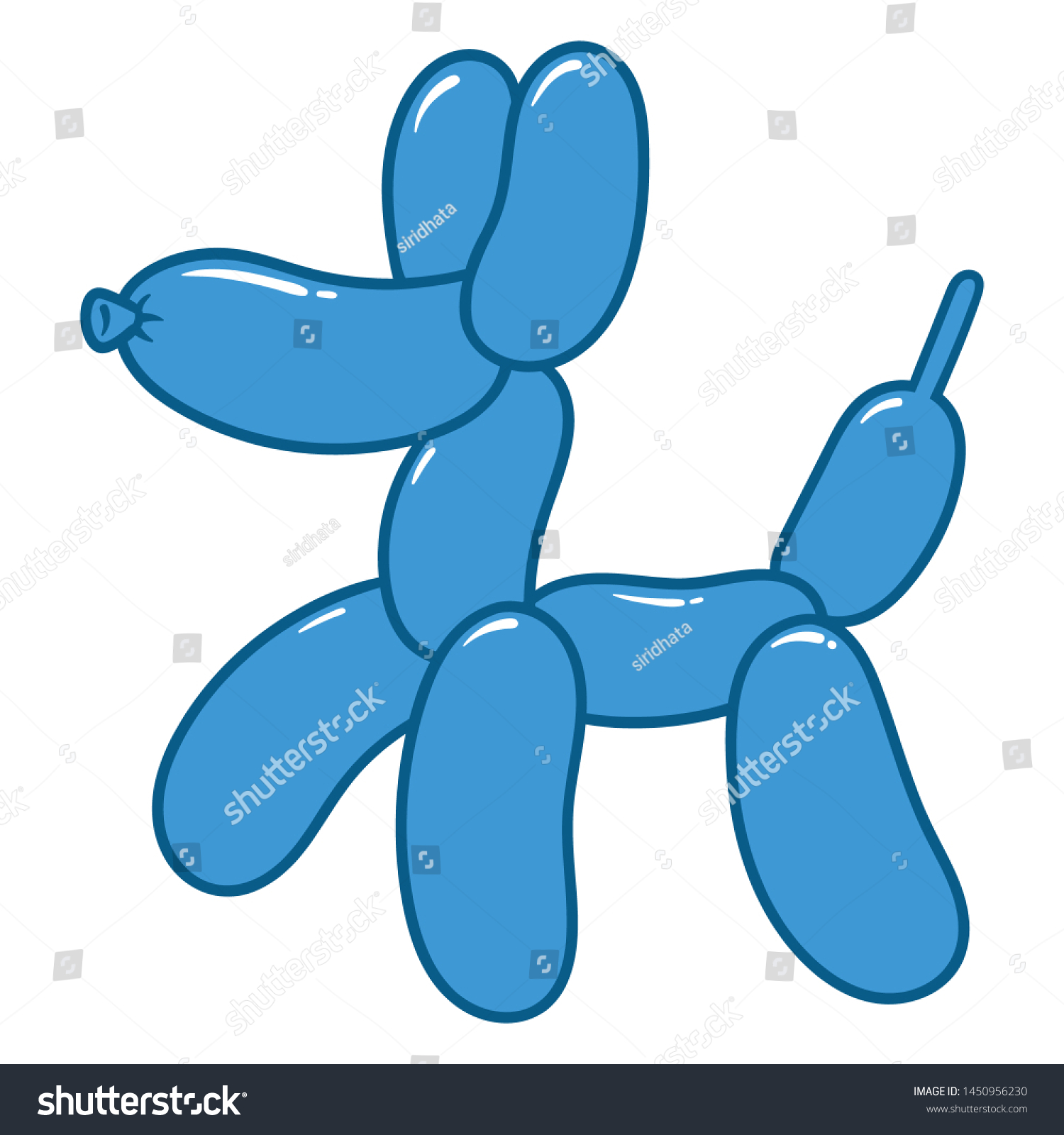 Cartoon Balloon Dog Vector Illustration Stock Vector (Royalty Free ...