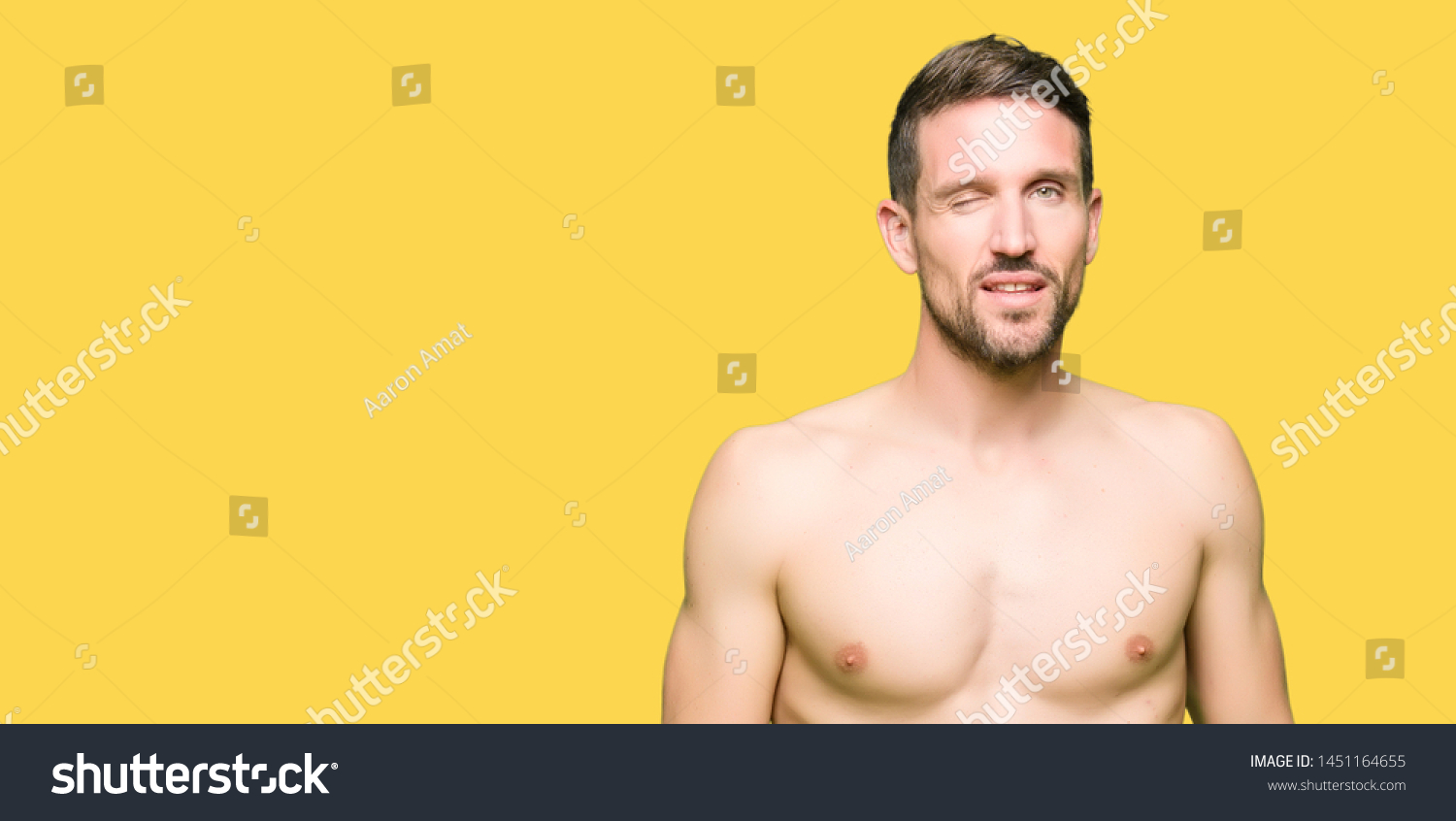 Handsome Shirtless Man Showing Nude Chest Stock Photo Shutterstock