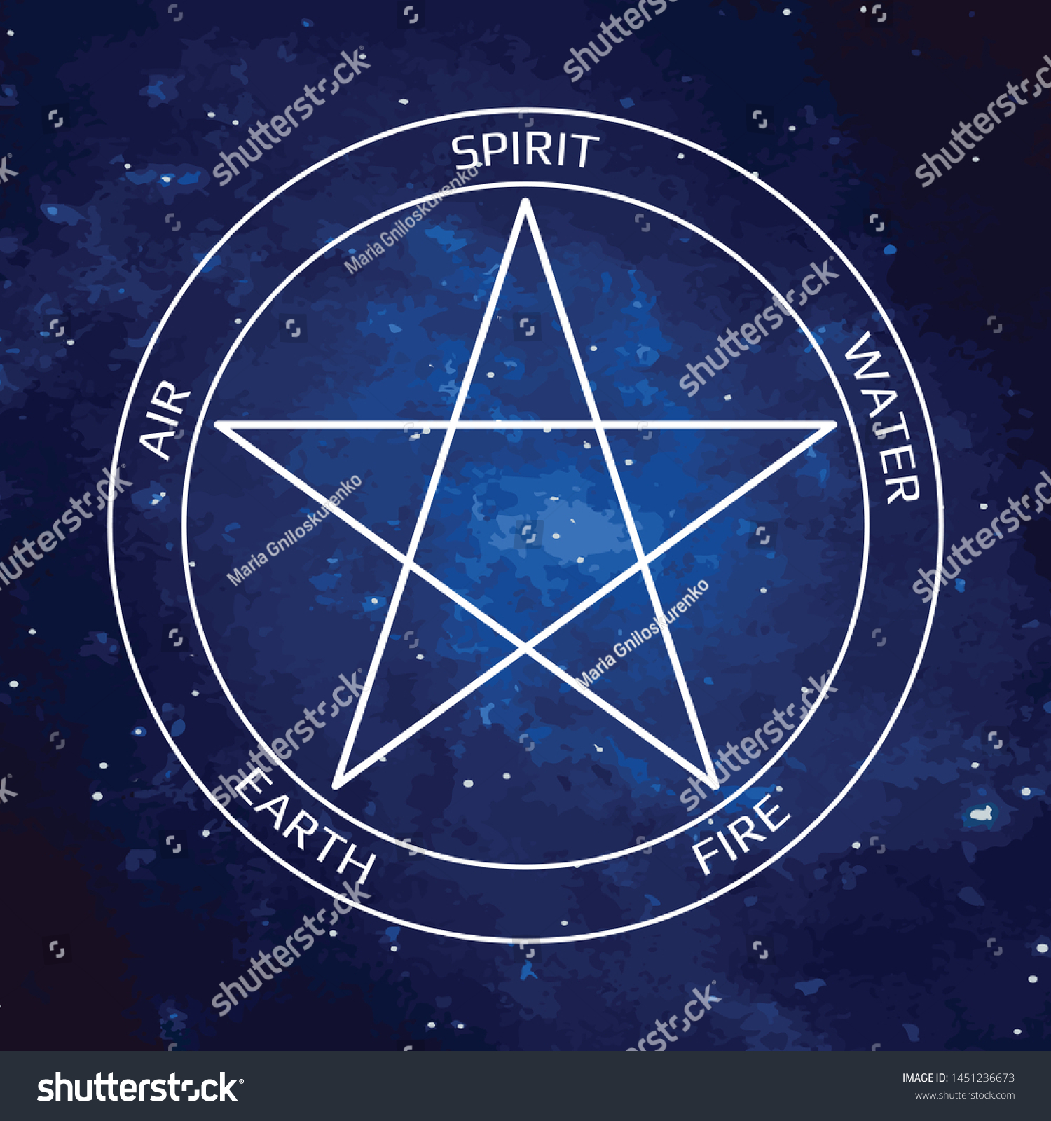 Vector Illustration Pentagram Icon Five Elements Stock Vector (Royalty ...