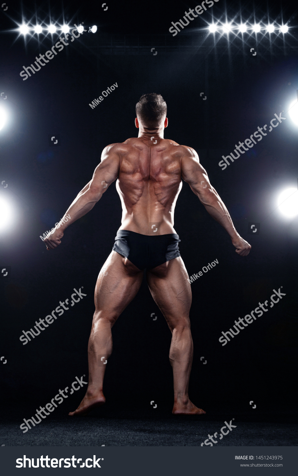Strong Muscular Bodybuilder Athlete Man Posing Stock Photo Shutterstock