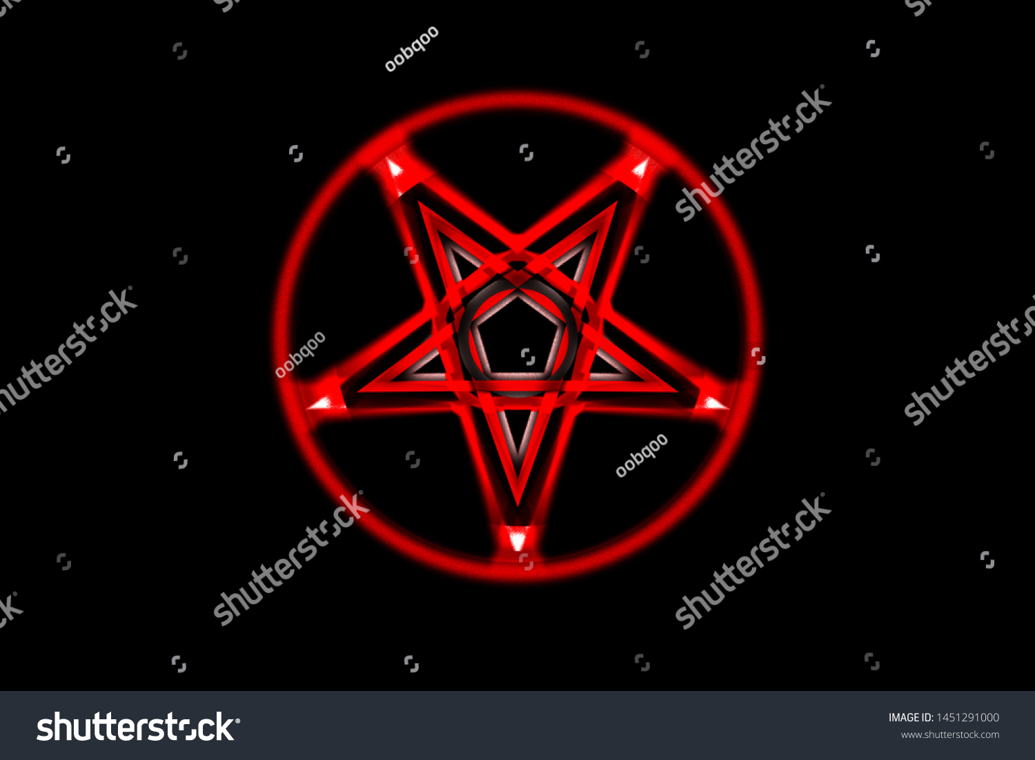 Reversed Pentagram Symbol Wiccan Symbols Cross Stock Illustration ...