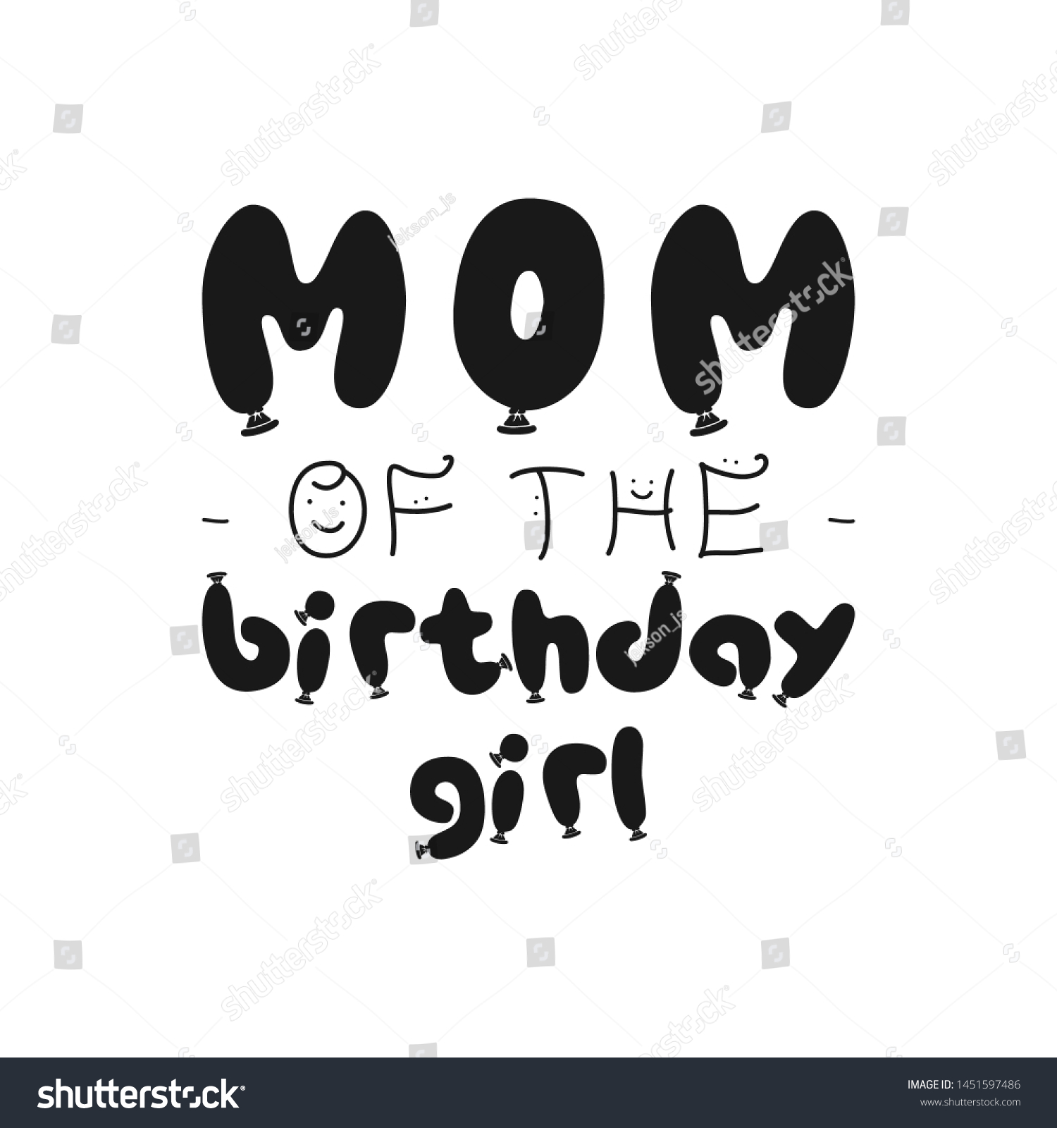 Birthday Girl Silhouette Graphic Desgin Tshirt Stock Vector (Royalty ...