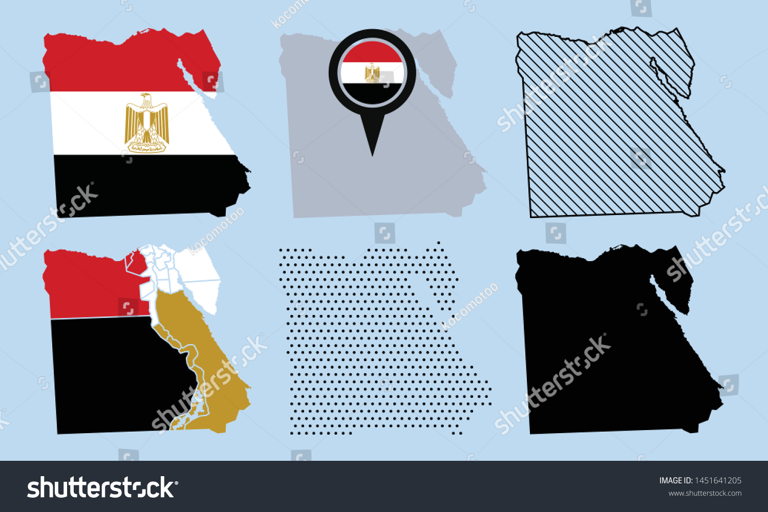 Set Egypt Map Vector Stock Vector Royalty Free 1451641205 Shutterstock   Stock Vector Set Of Egypt Map Vector 1451641205 