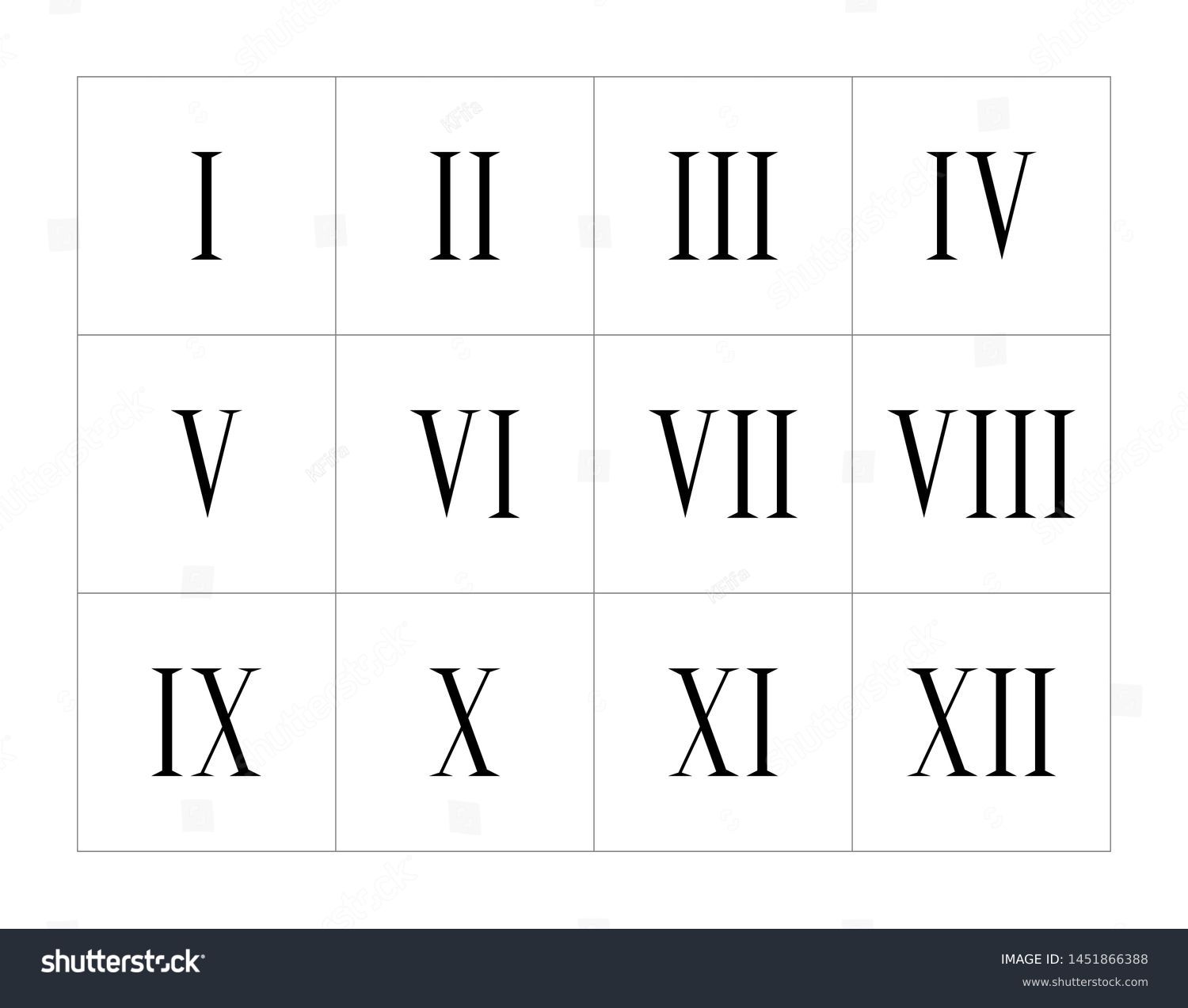 Set Roman Numerals Isolated On White Stock Vector (Royalty Free ...