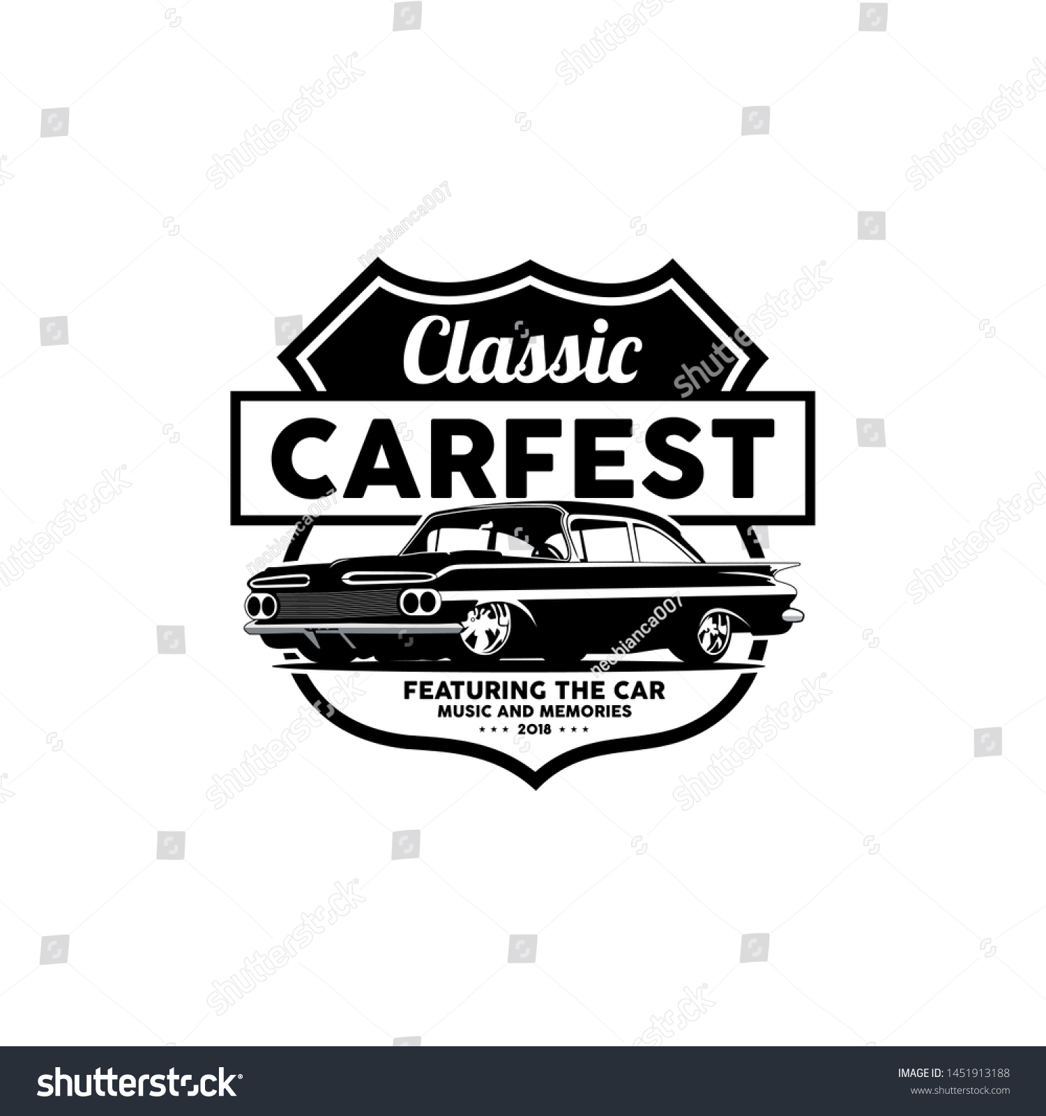 Classic Car Festival Music Memories Logo Stock Vector (Royalty Free ...