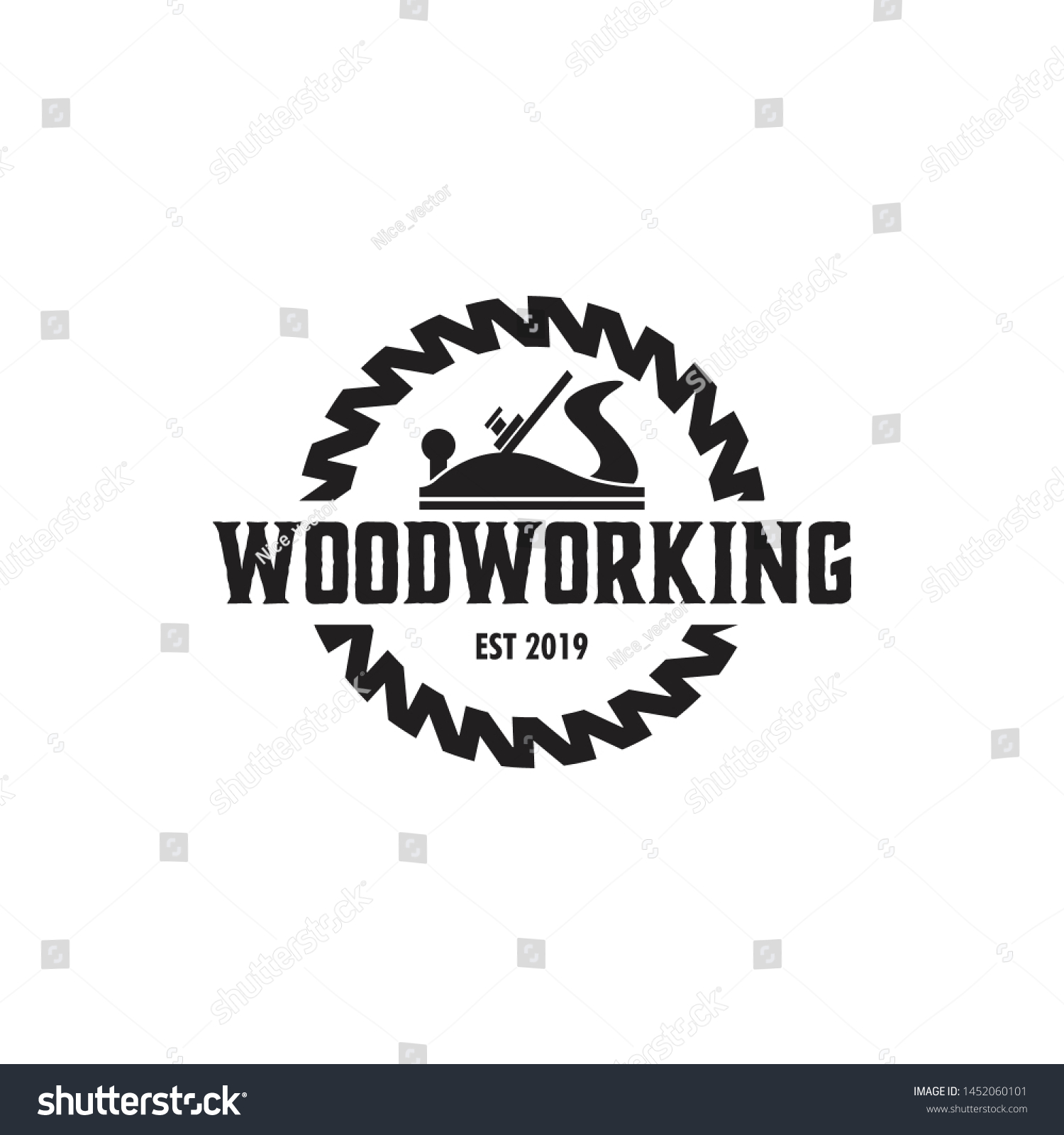 Woodworking Gear Logo Design Template Vector Stock Vector (Royalty Free ...