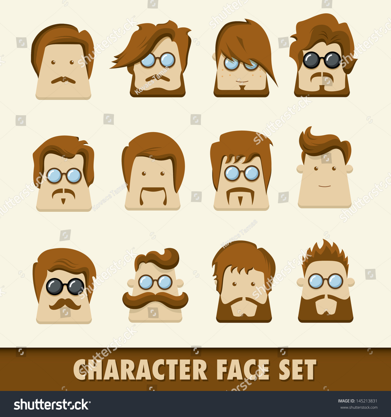 Men Character Icon Set Vector Illustration Stock Vector (Royalty Free ...