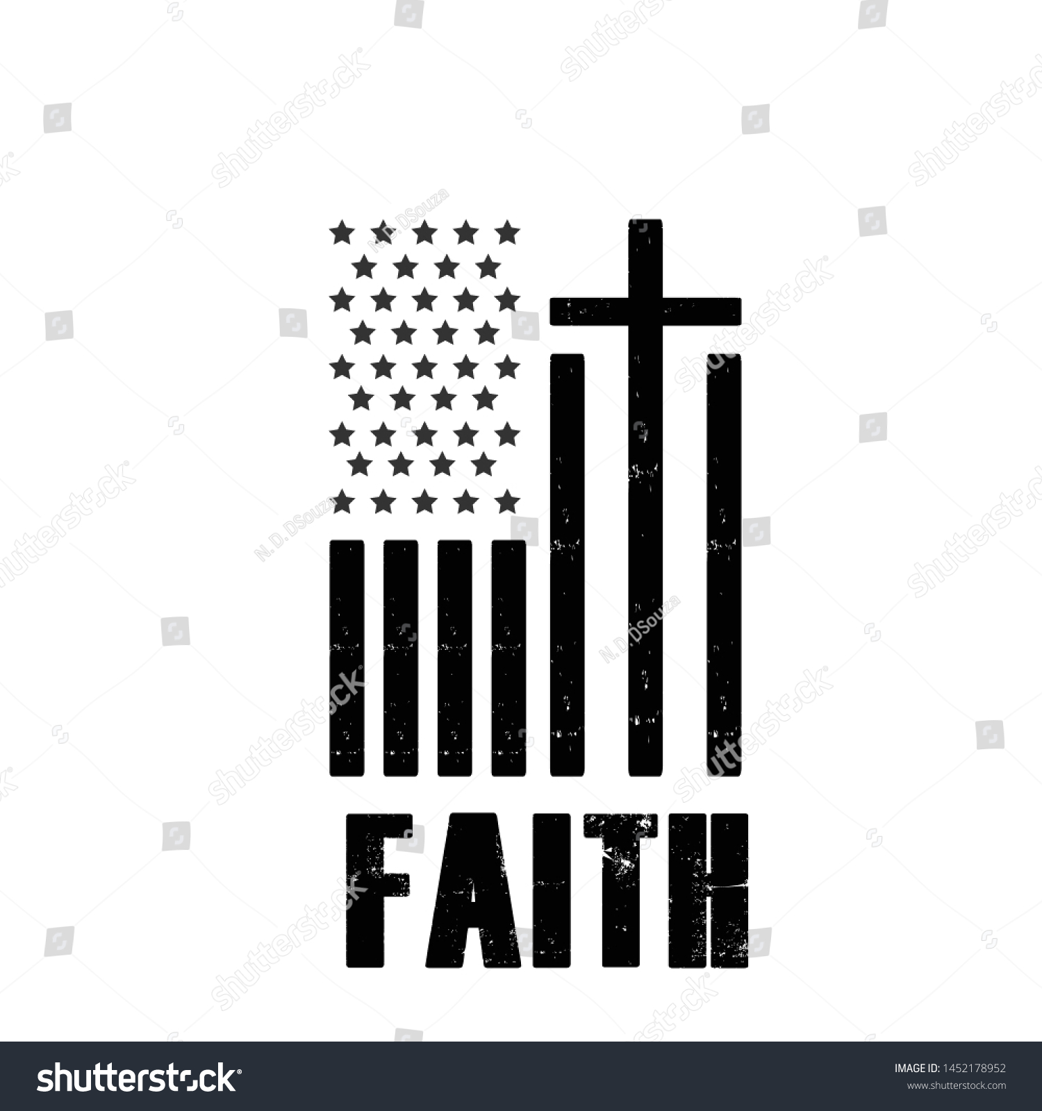 Biblical Phrase Christian Faith Typography Print Stock Vector (Royalty ...