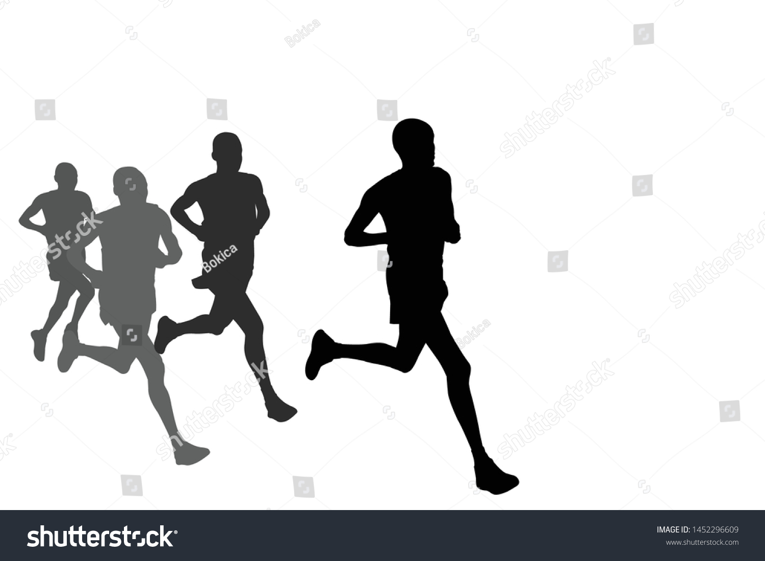 Group Marathon Runners Silhouettes Vector Stock Vector (Royalty Free ...