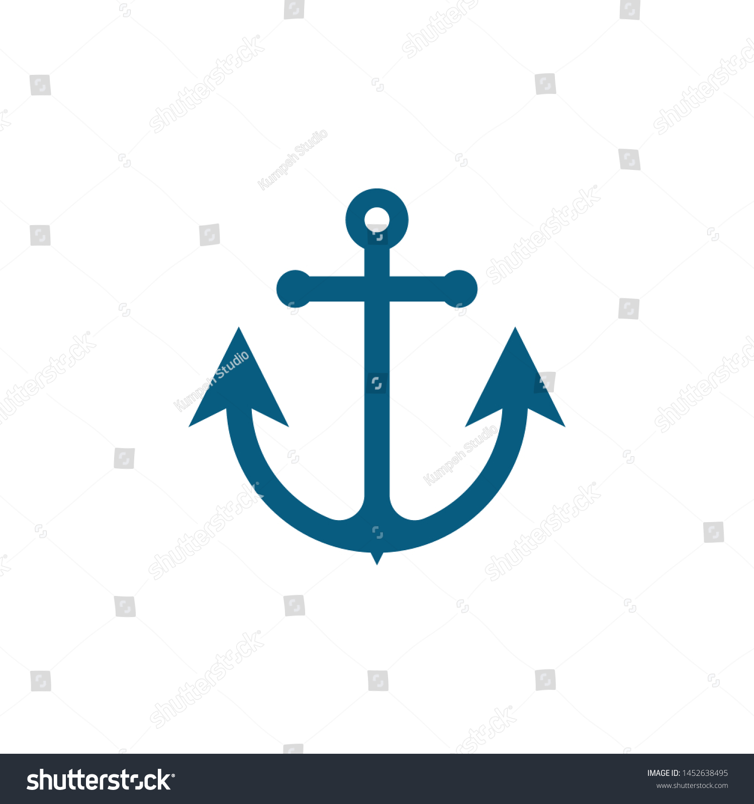 Anchor Icon Cartoon Style Vector Flat Stock Vector Royalty Free