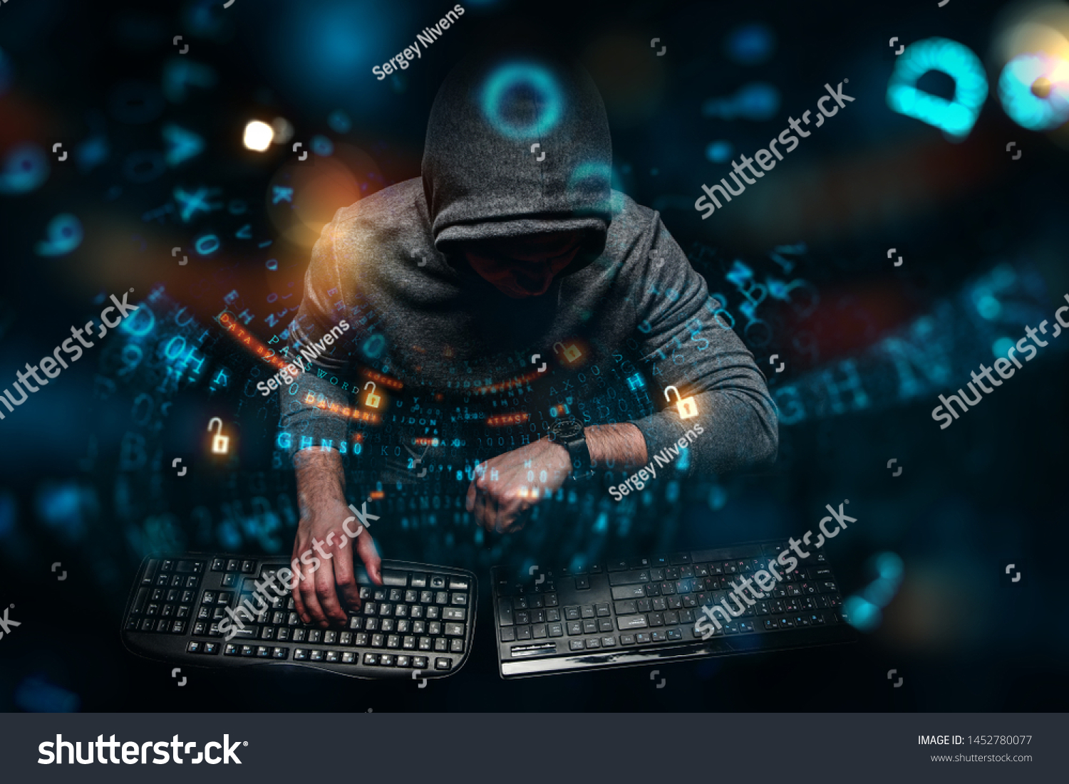 Hacker Hoodie Dark Theme Stock Photo 1452780077 | Shutterstock