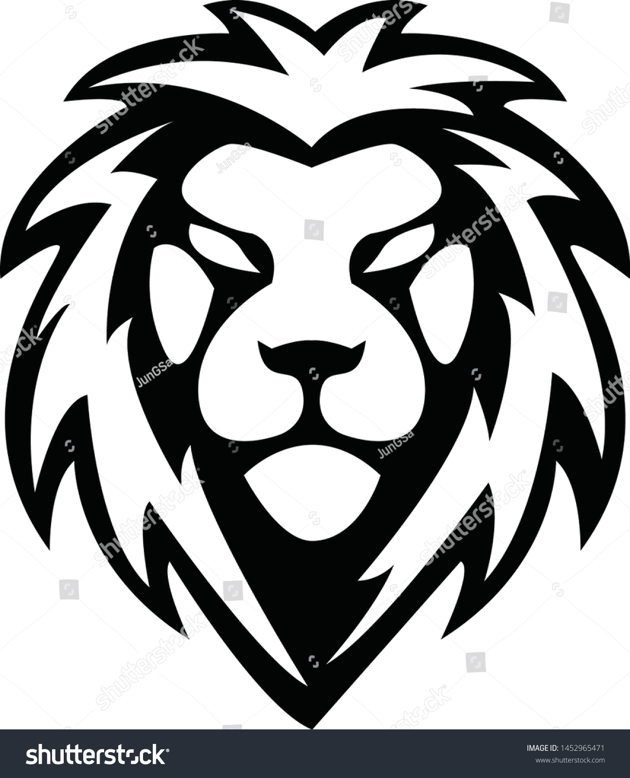 lions black and white logo