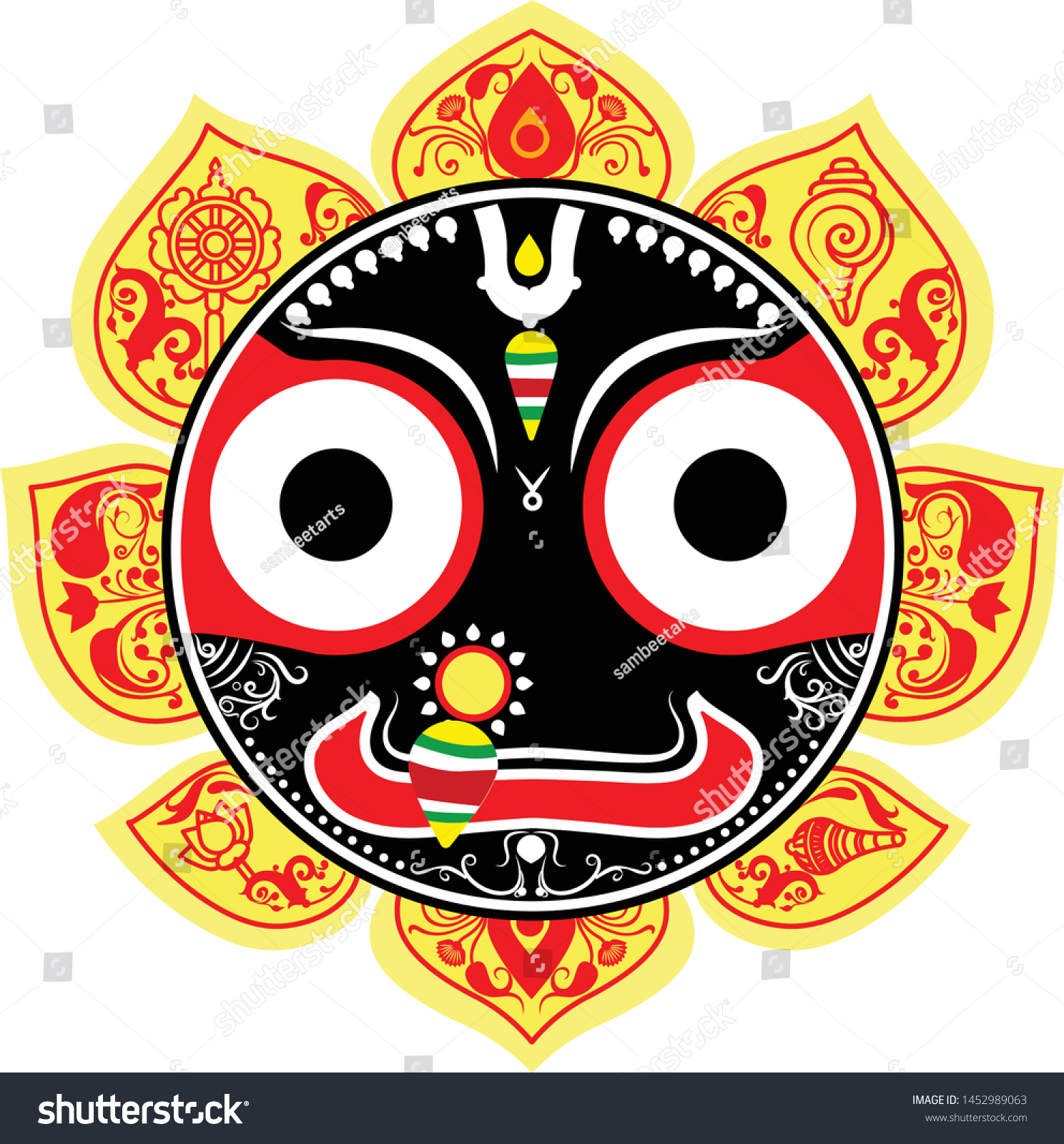 Lord Shree Jagannath Unique Pattachitra Art Stock Vector (Royalty Free ...