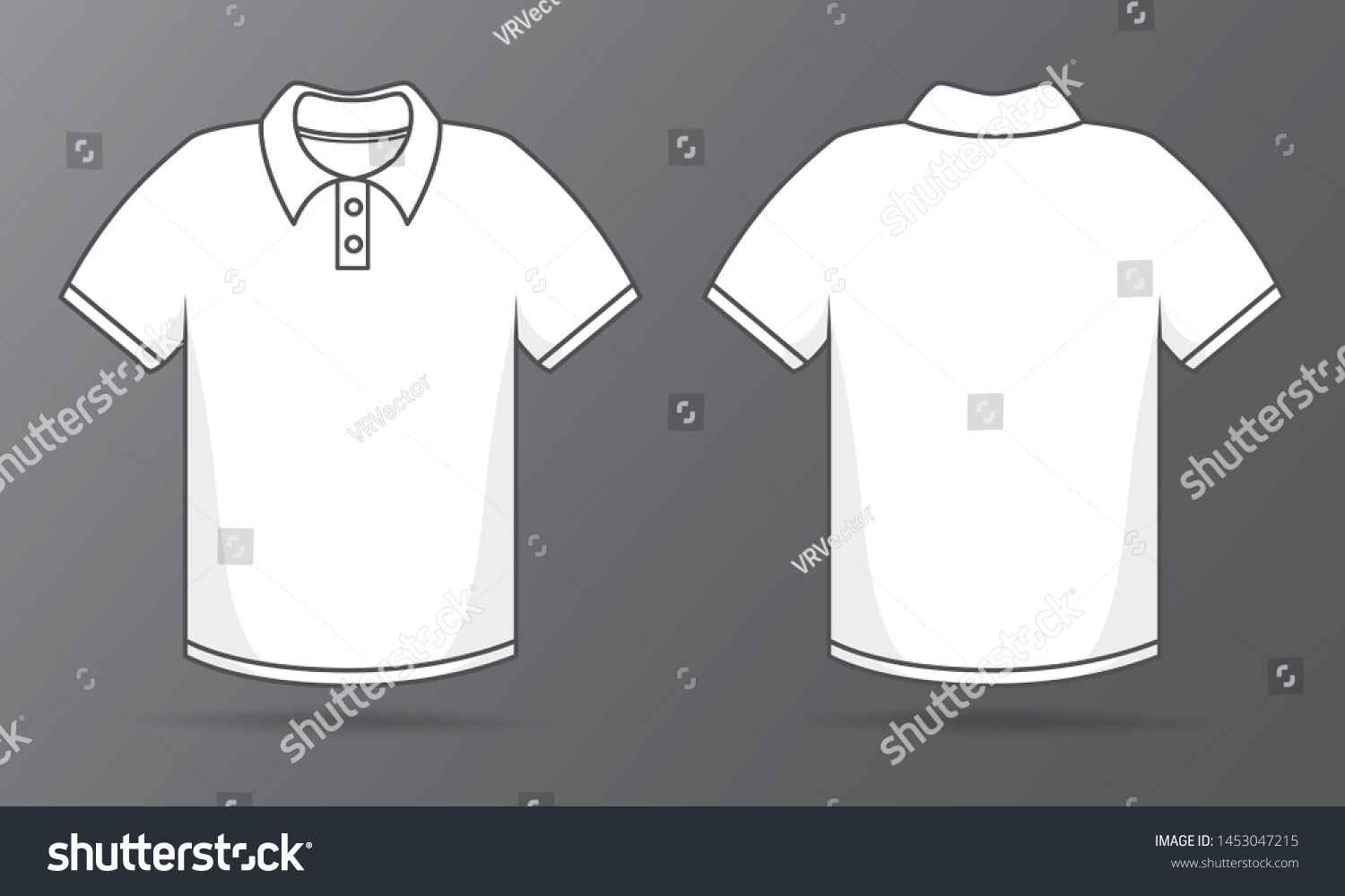 Front Back Templates Simple White Tshirt Stock Vector (Royalty Free ...