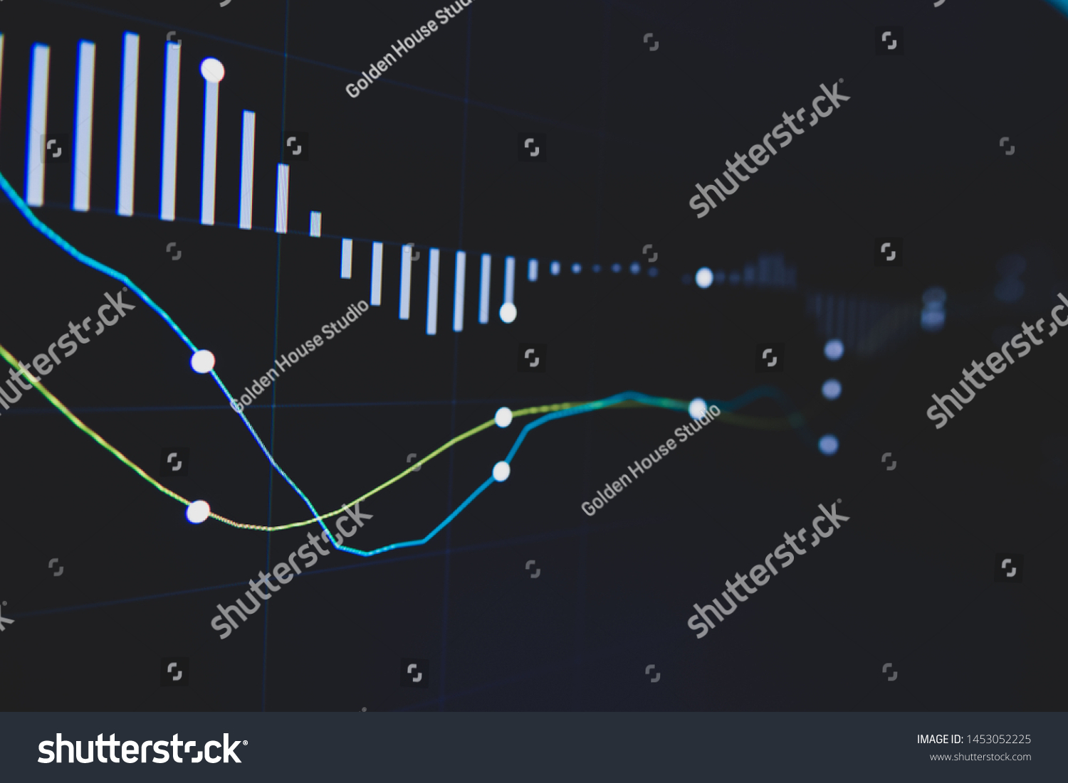Stock Market Trading Graph Candlestick Chart Stock Photo 1453052225