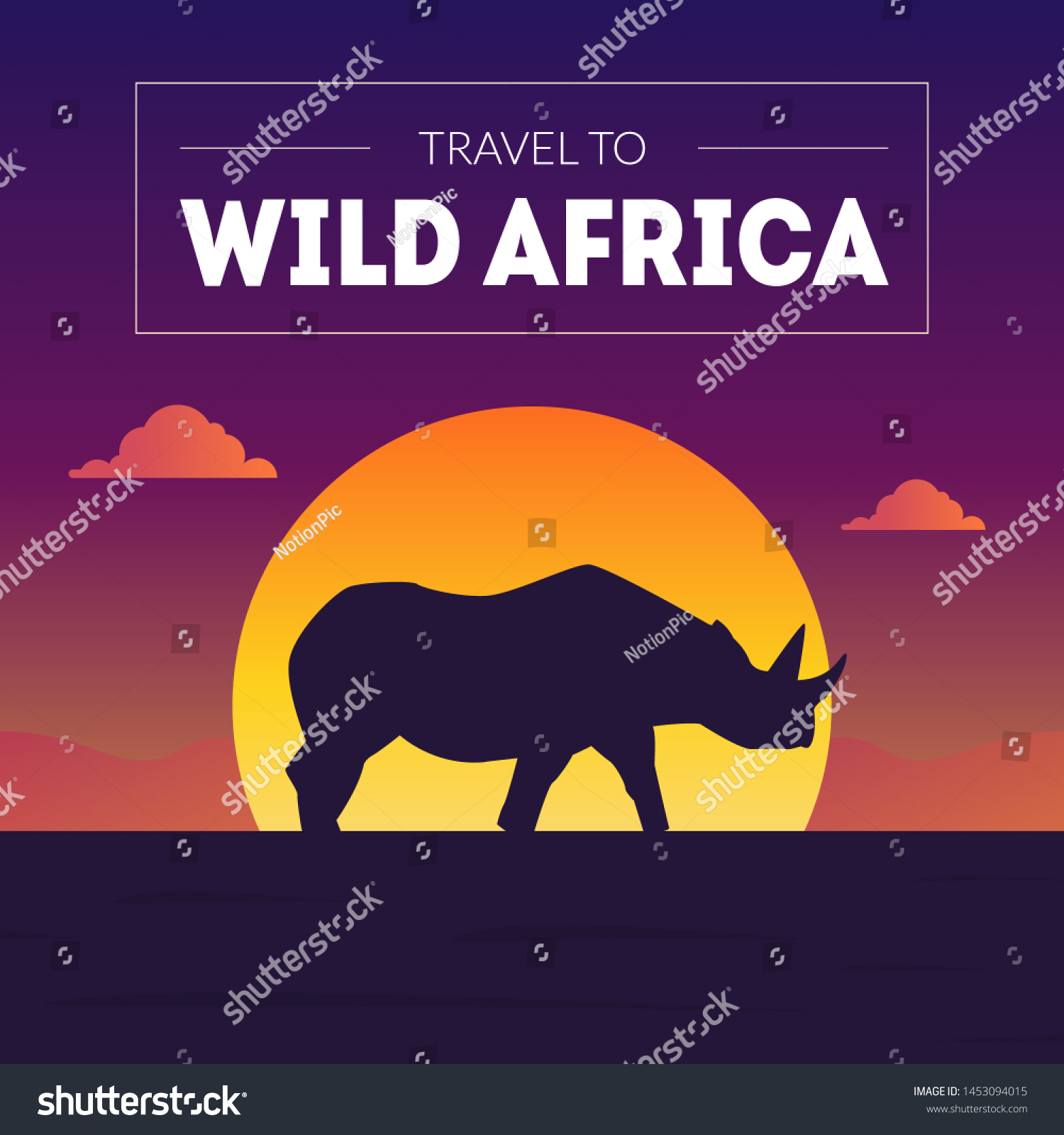 Wild Africa Banner Template Beautiful African Stock Vector Royalty Free 1453094015 Shutterstock 0914