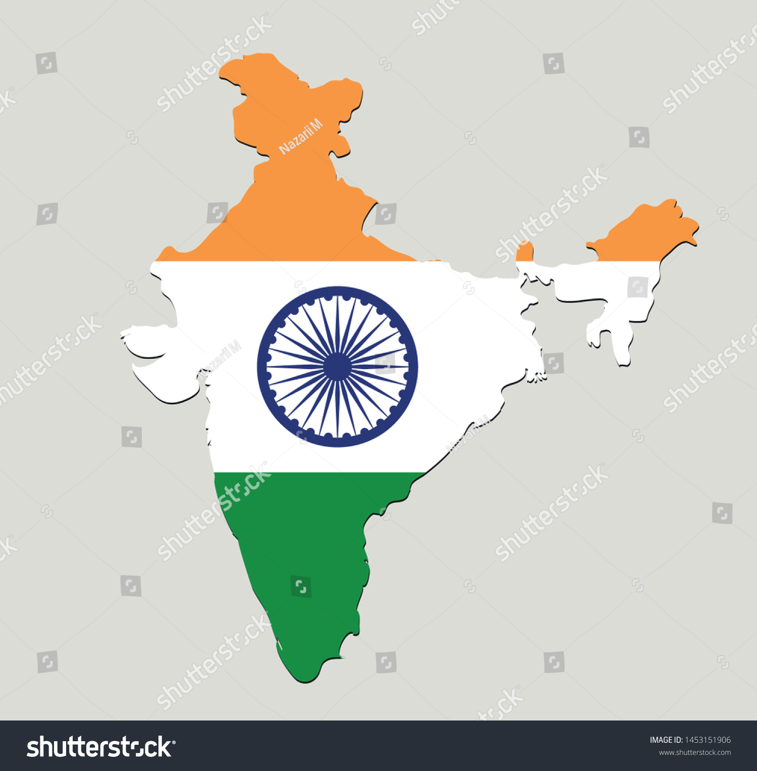 India Flag Map Icon Concept National Stock Vector (royalty Free 