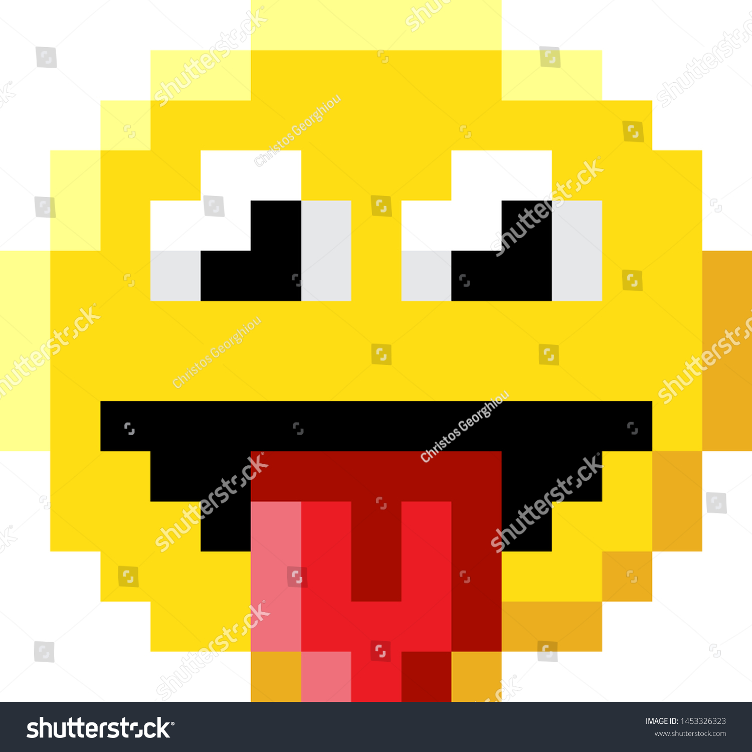 Emoji Emoticon Face Icon Pixel Art Stock Vector (Royalty Free ...