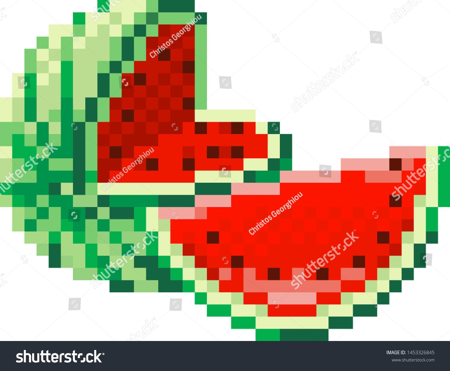 Watermelon Pixel Art 8 Bit Video Stock Vector (Royalty Free) 1453326845 ...