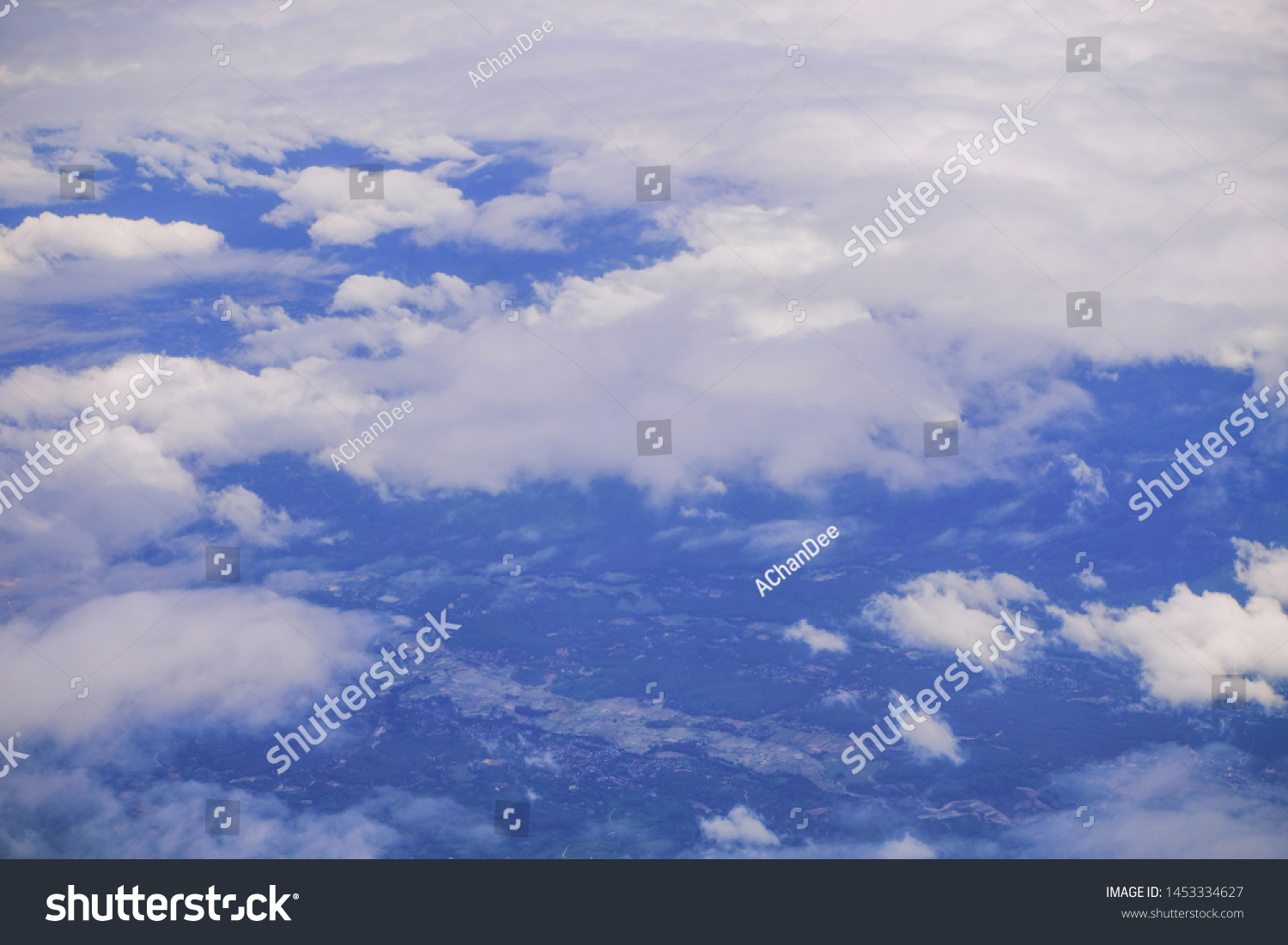 Ariel View Sky Clouds Background White Stock Photo 1453334627 ...