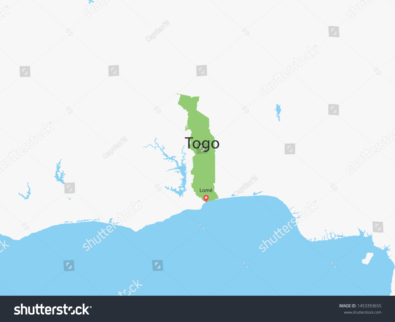 High Detailed Map Togo Fully Layered Stock Vector Royalty Free   Stock Vector High Detailed Map Of Togo Fully Layered Vector Illustration Eps 1453393655 