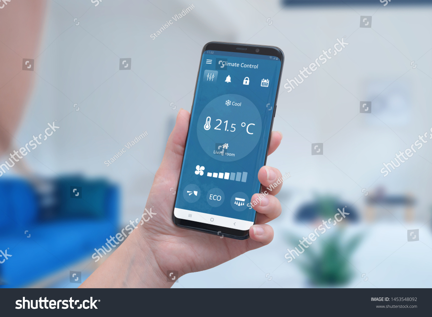 Modern Climate Control App Interface On Stock Photo 1453548092