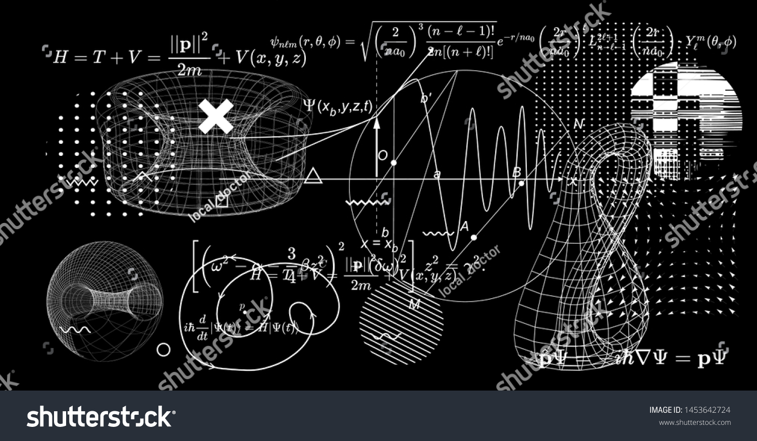 Abstract Scientific Background Fundamental Quantum Mechanics Stock ...